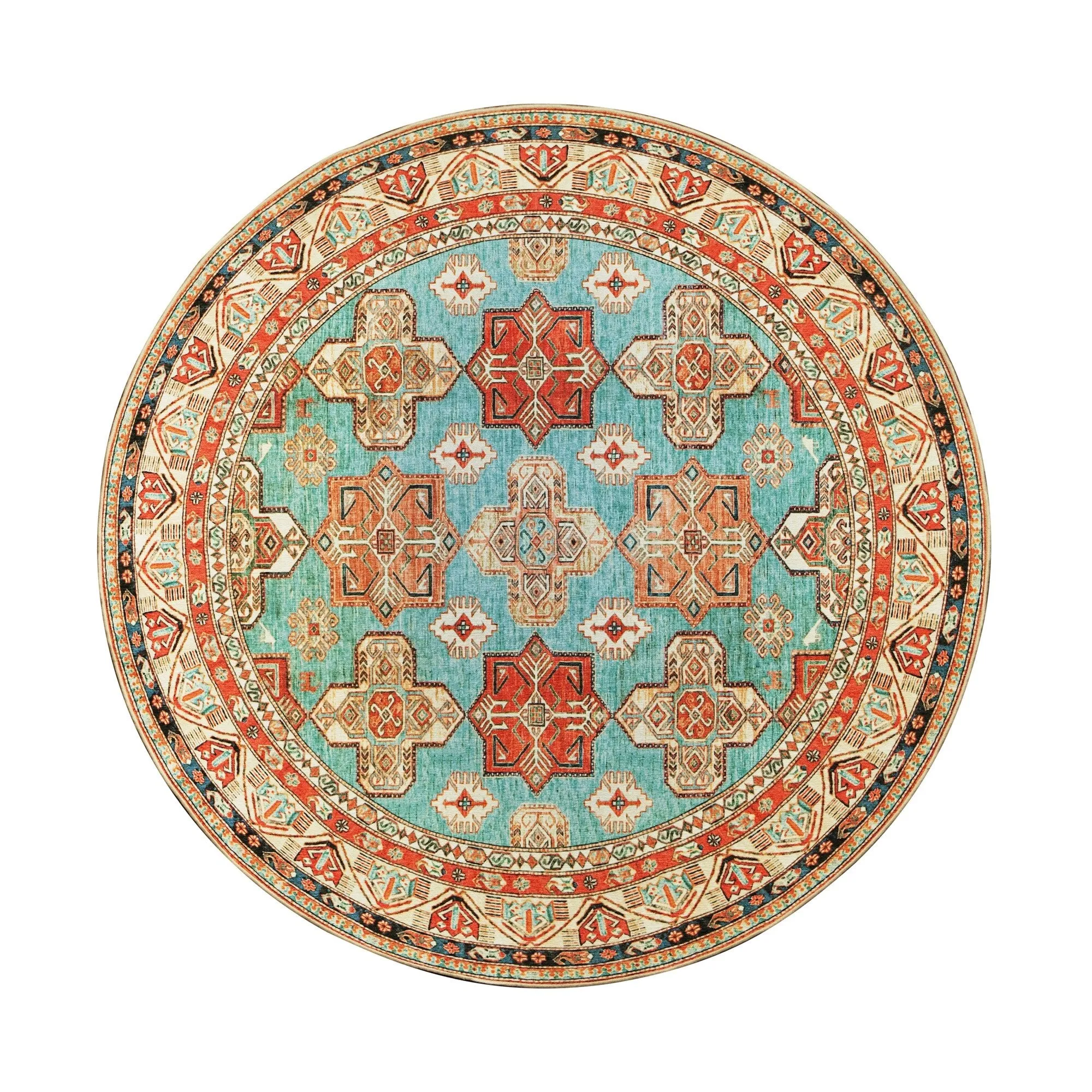 My Magic Carpet Turquoise Machine Washable Area Rug