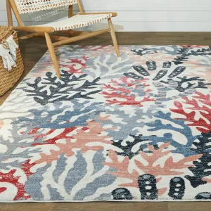 Mylne Coastal Coral Print Area Rug