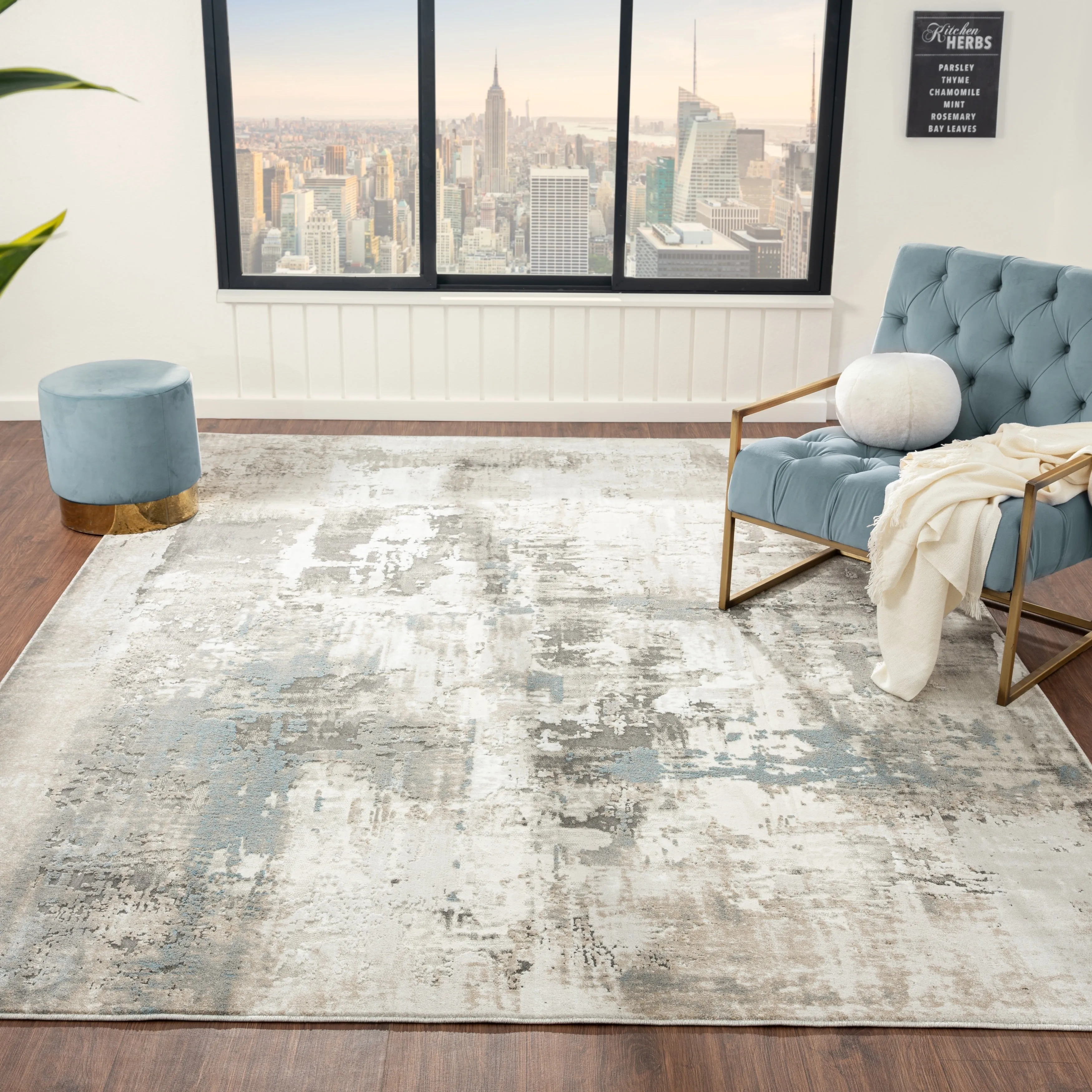 N Natori Serengeti Brushstroke Abstract Area Rug