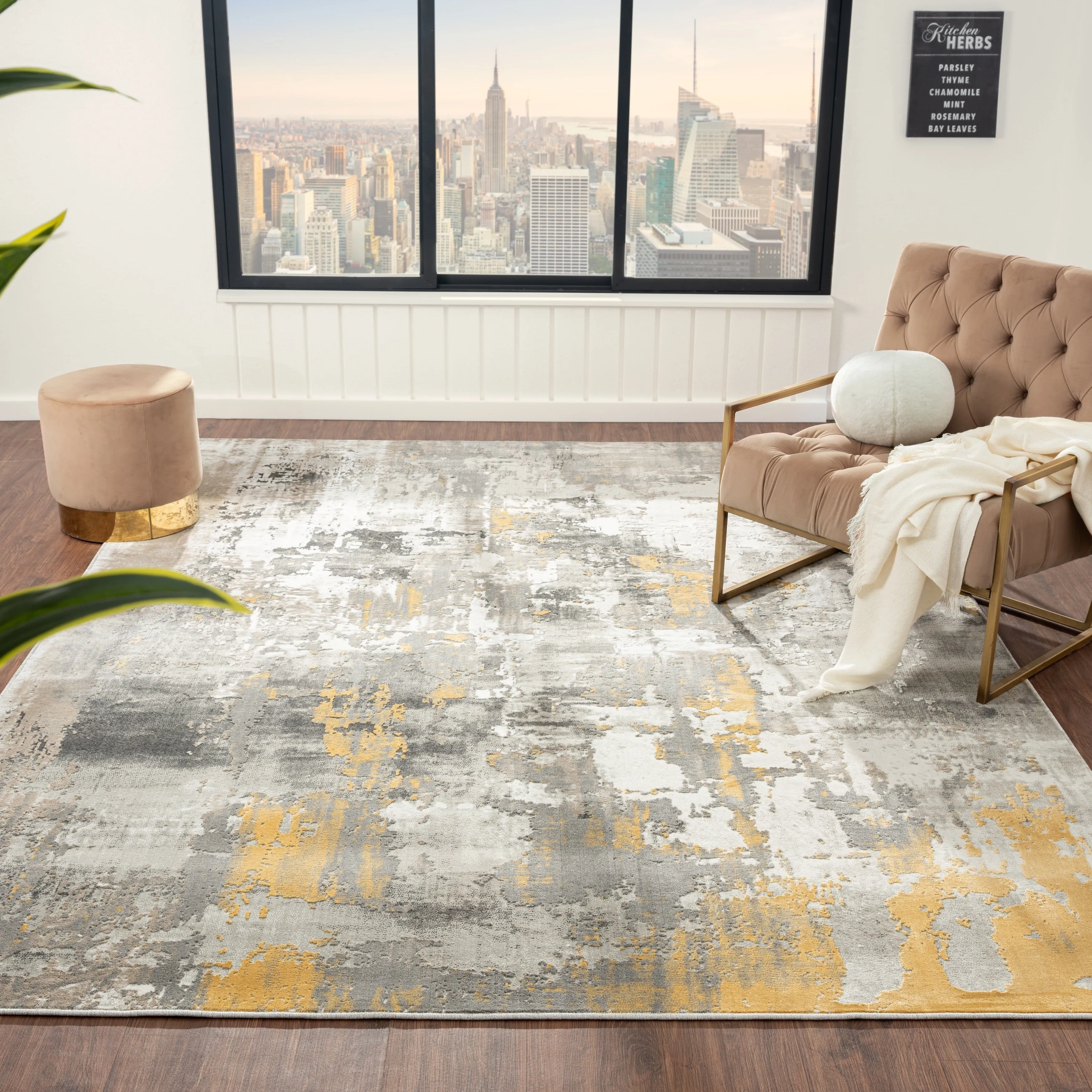 N Natori Serengeti Brushstroke Abstract Area Rug