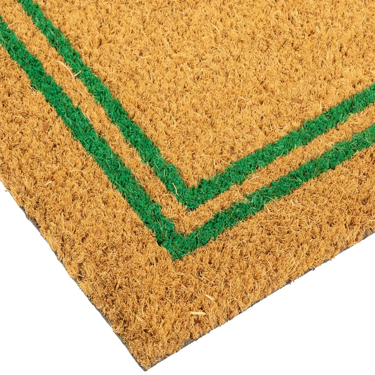 Natural Coir Shamrock with Stripes Outdoor Doormat 18 x 30