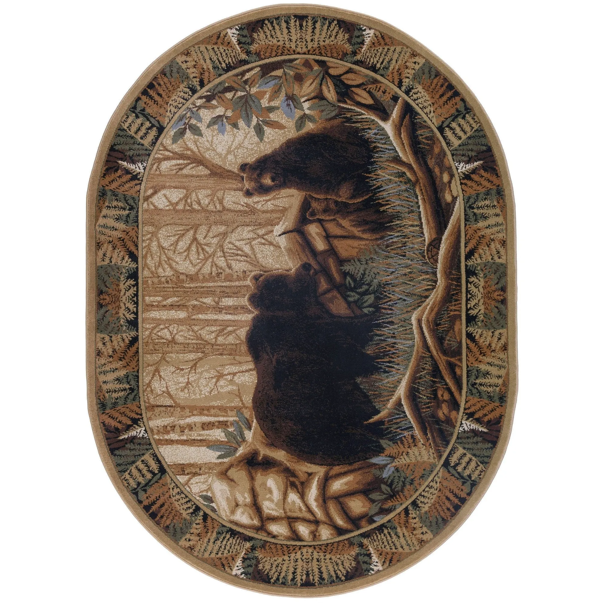 Natural Lodge Novelty Graphic Indoor Area Rug