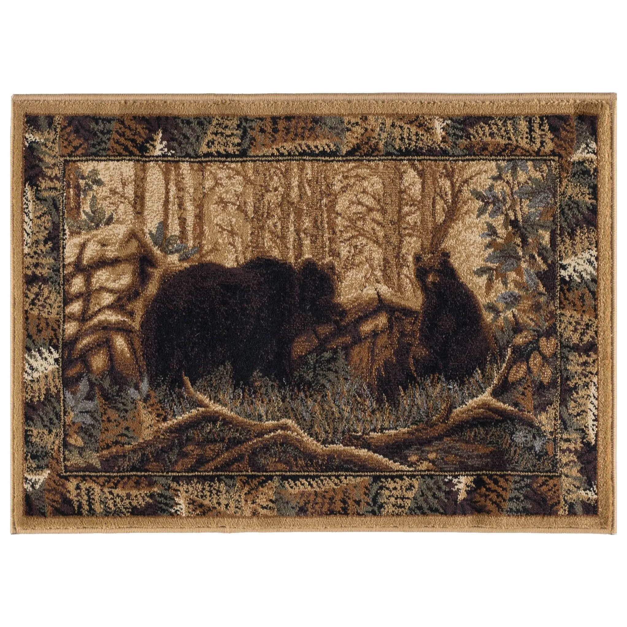Natural Lodge Novelty Graphic Indoor Area Rug
