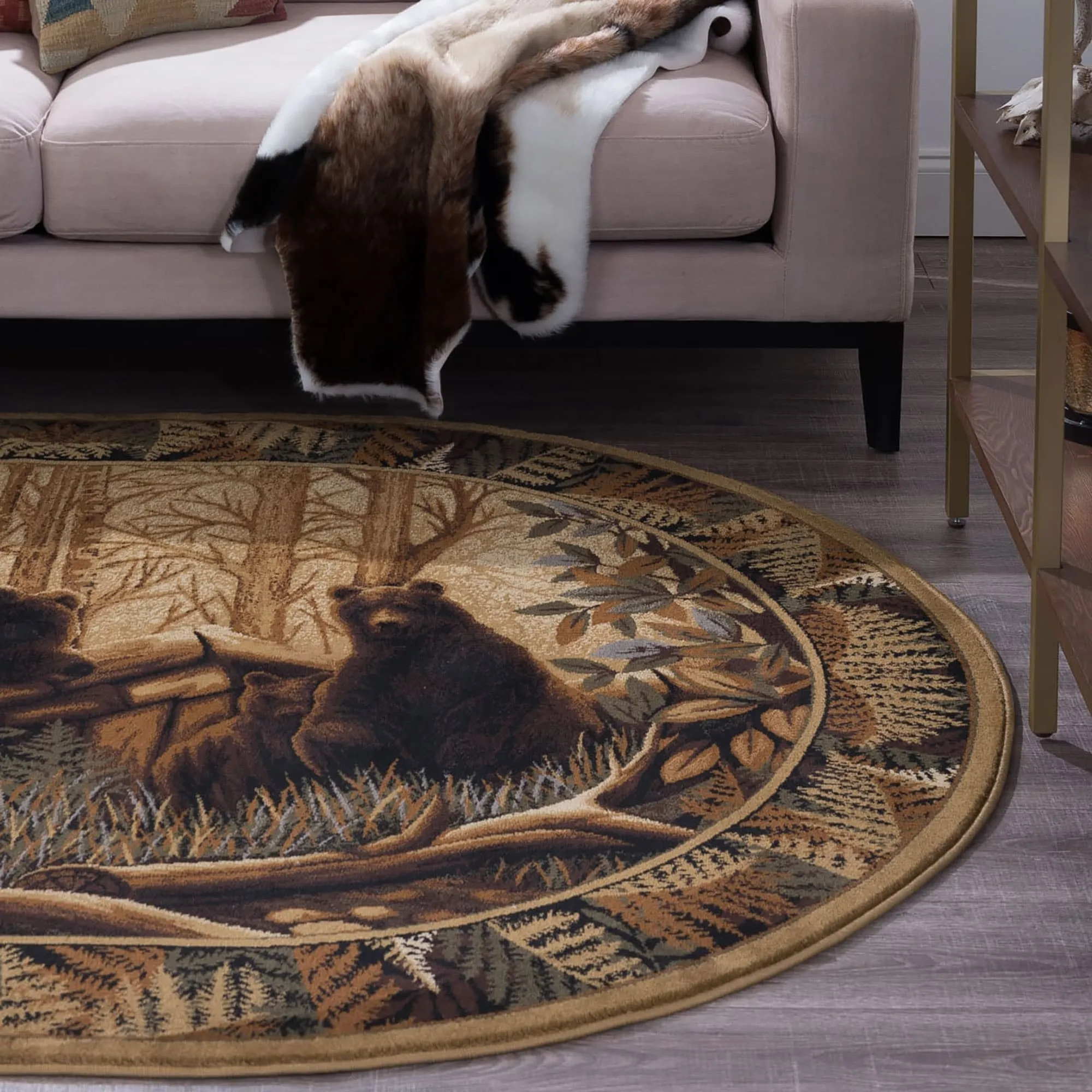 Natural Lodge Novelty Graphic Indoor Area Rug