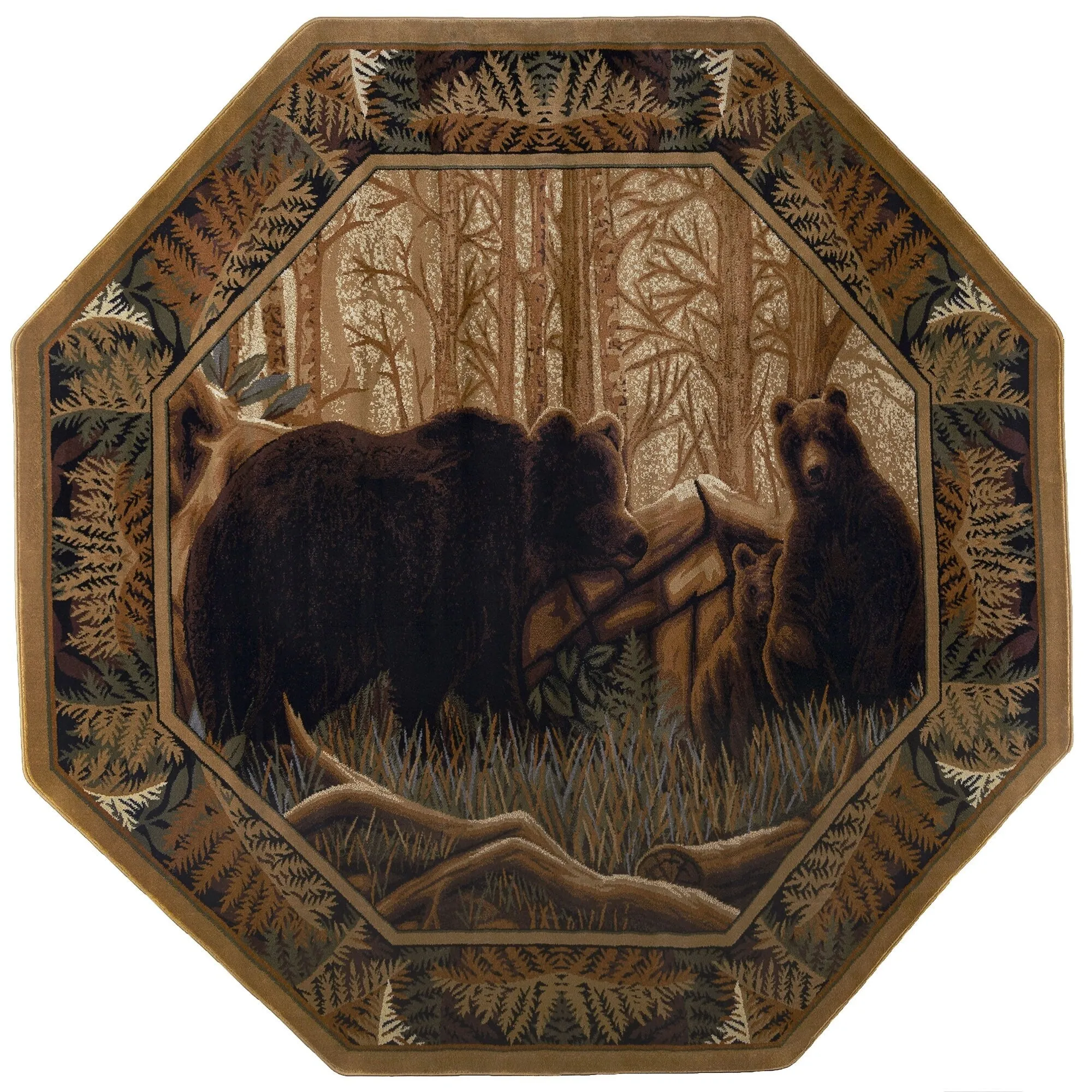 Natural Lodge Novelty Graphic Indoor Area Rug