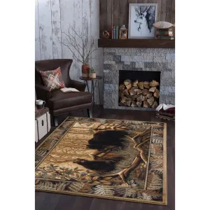 Natural Lodge Novelty Graphic Indoor Area Rug
