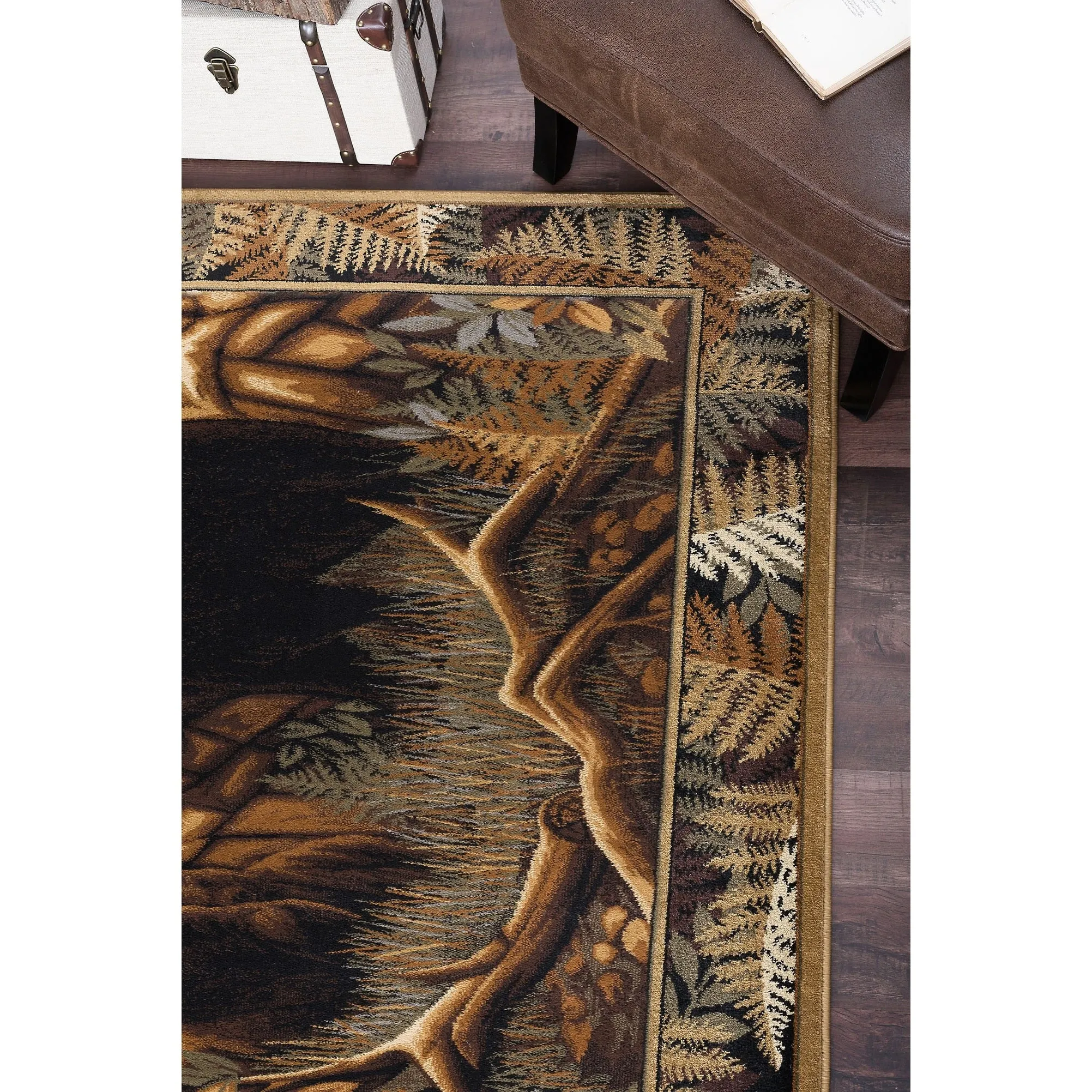 Natural Lodge Novelty Graphic Indoor Area Rug