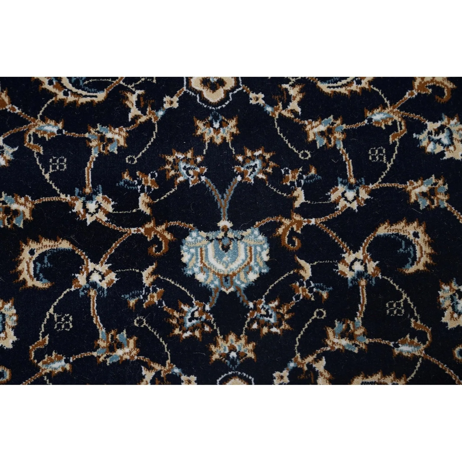 Navy Blue Floral Oriental Traditional Tabriz Area Rug Turkish Carpet