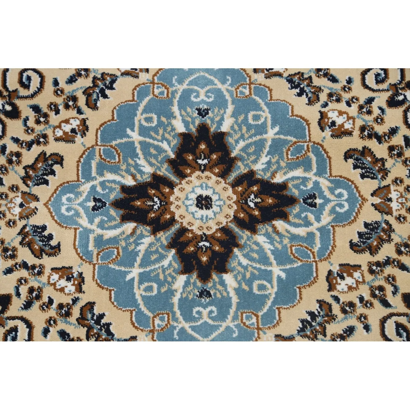 Navy Blue Floral Oriental Traditional Tabriz Area Rug Turkish Carpet