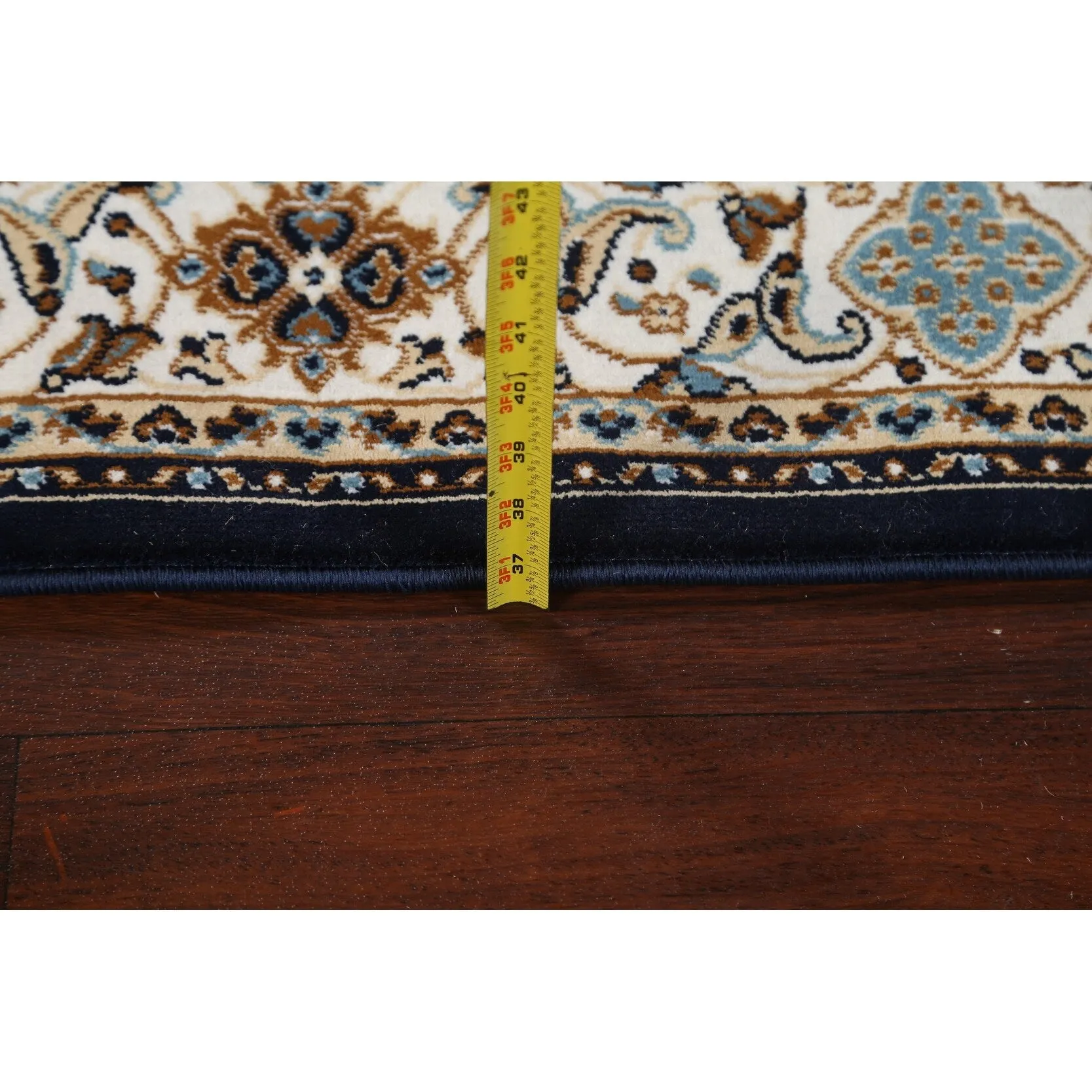 Navy Blue Floral Oriental Traditional Tabriz Area Rug Turkish Carpet
