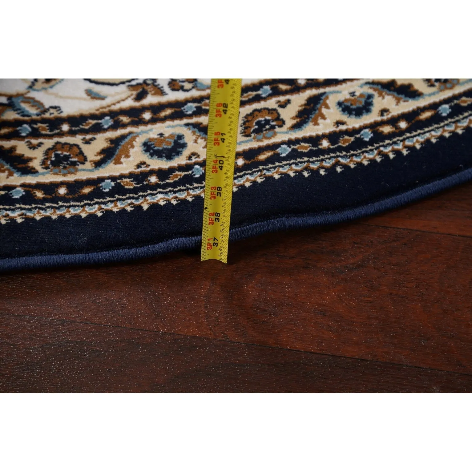 Navy Blue Floral Oriental Traditional Tabriz Area Rug Turkish Carpet