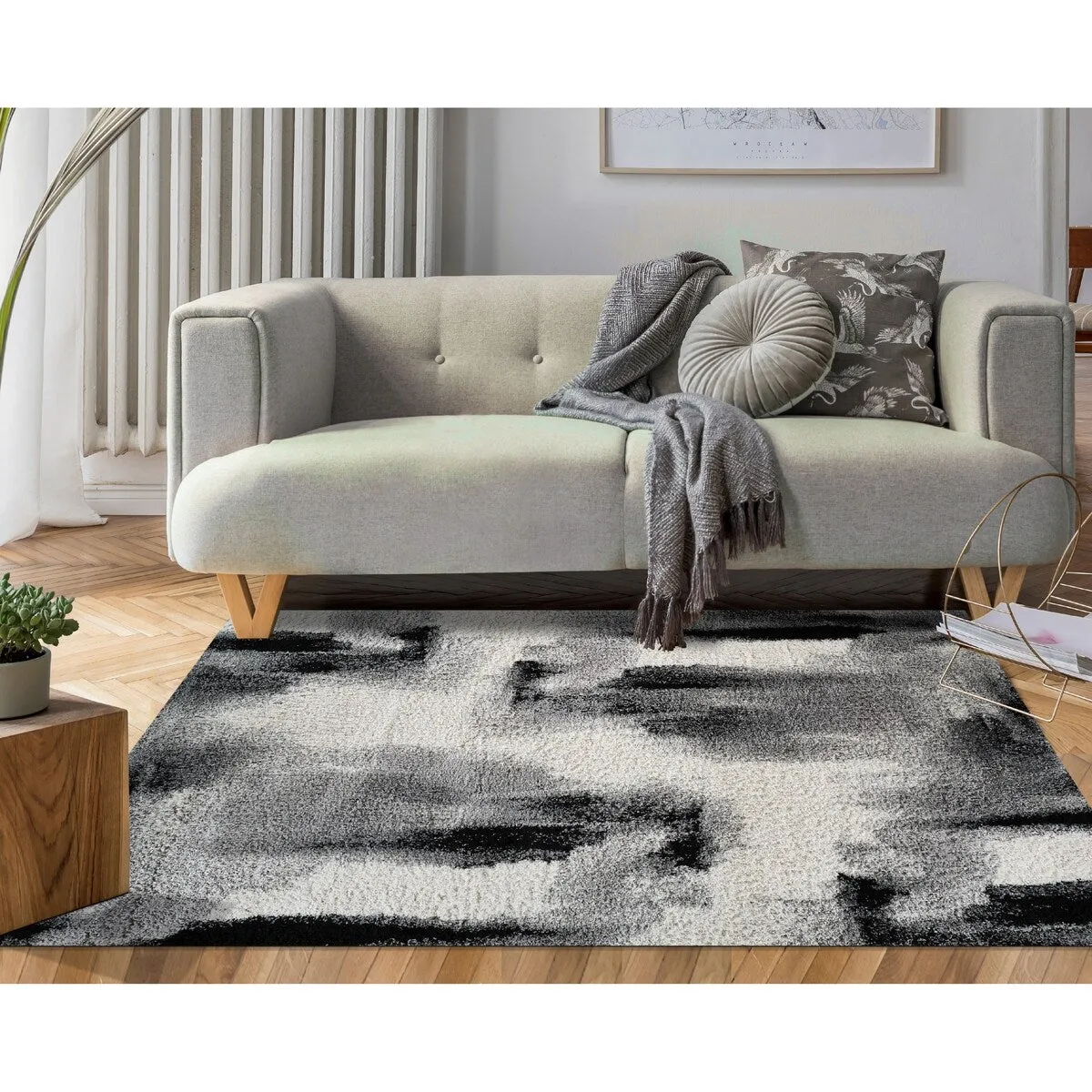 Noori Rug Lux Gordon Abstract Modern 2-inch Thick Shag Rug