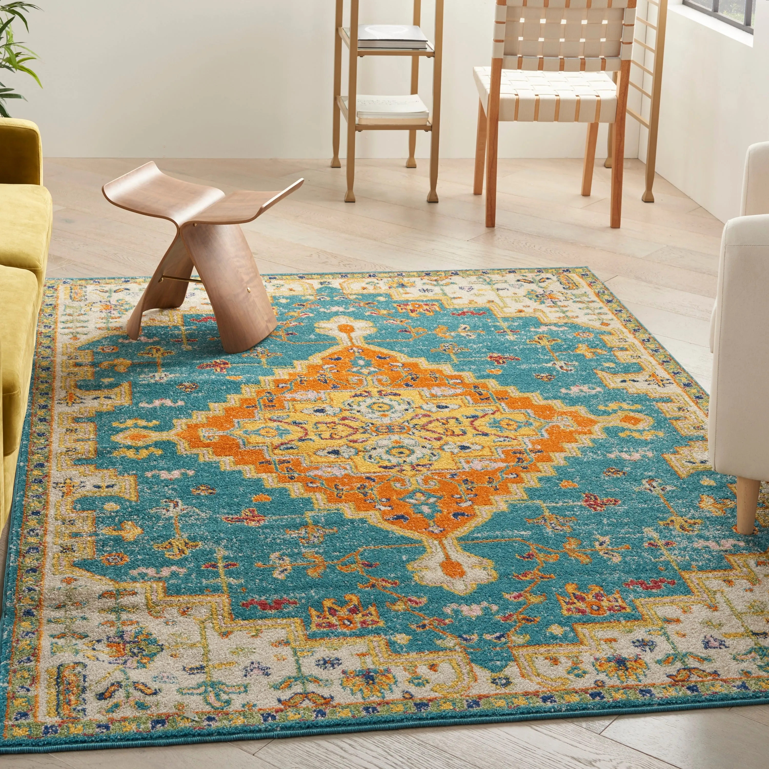 Nourison Allur Modern Persian Boho Floral Medallion Area Rug