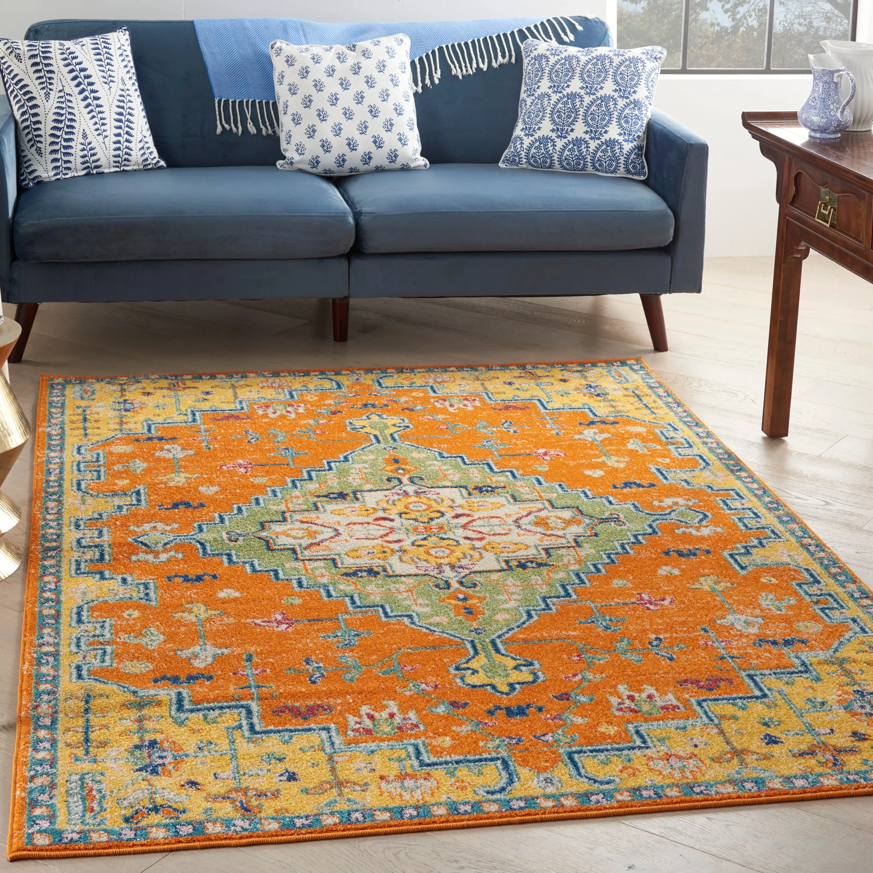 Nourison Allur Modern Persian Boho Floral Medallion Area Rug