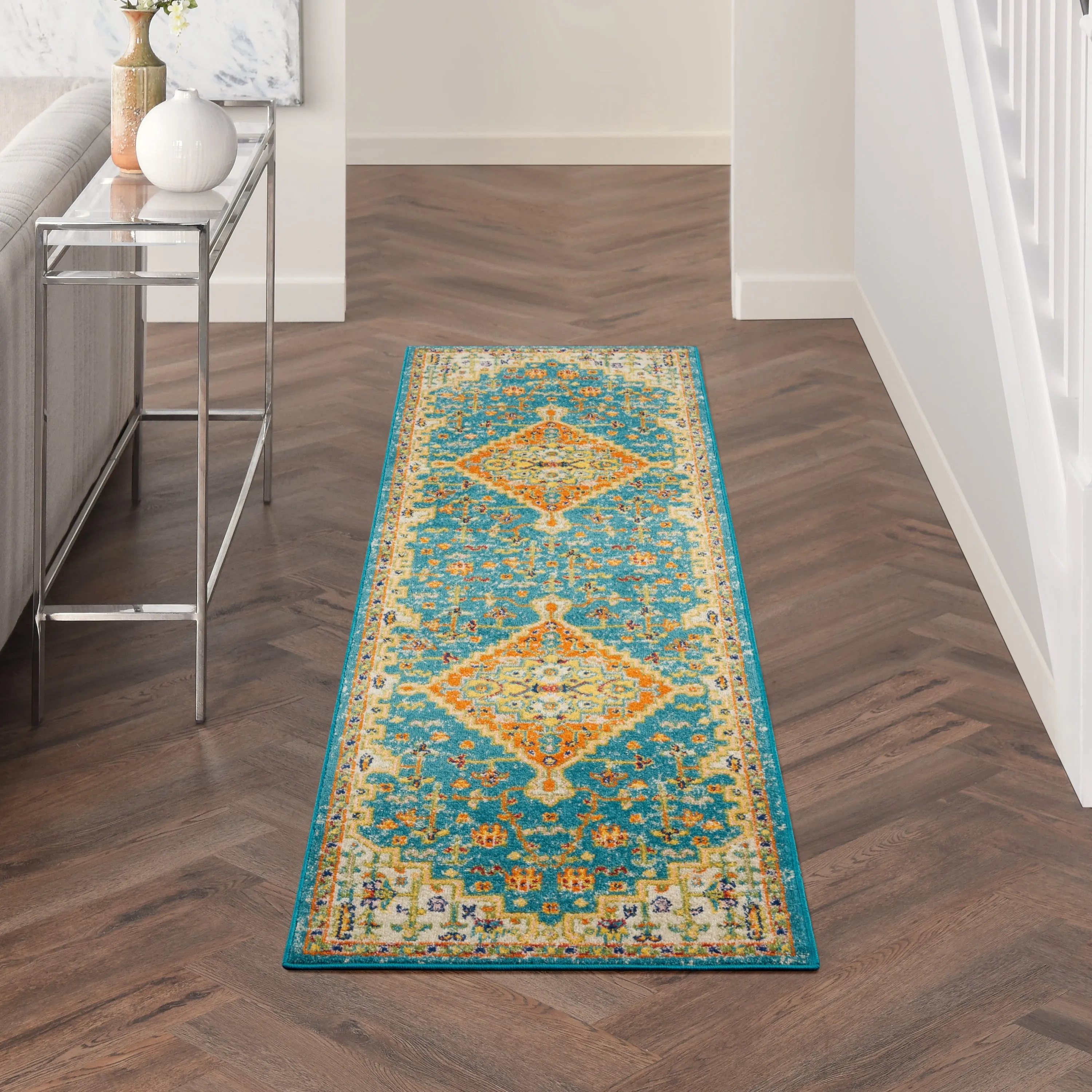 Nourison Allur Modern Persian Boho Floral Medallion Area Rug