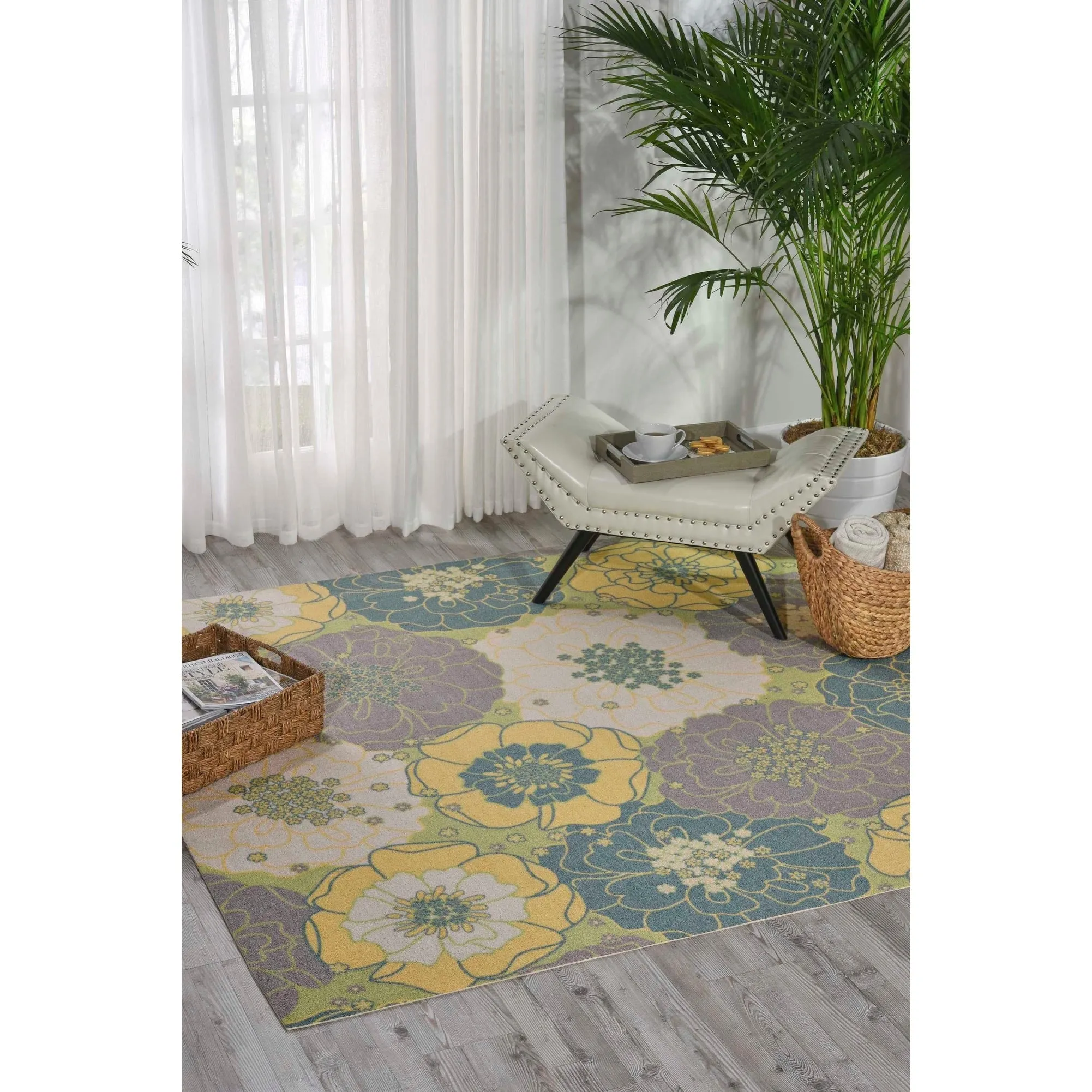 Nourison & Garden Floral Indoor / Outdoor Area Rug