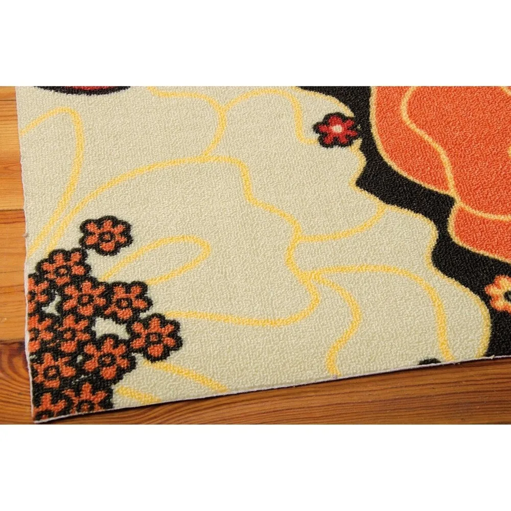 Nourison & Garden Floral Indoor / Outdoor Area Rug