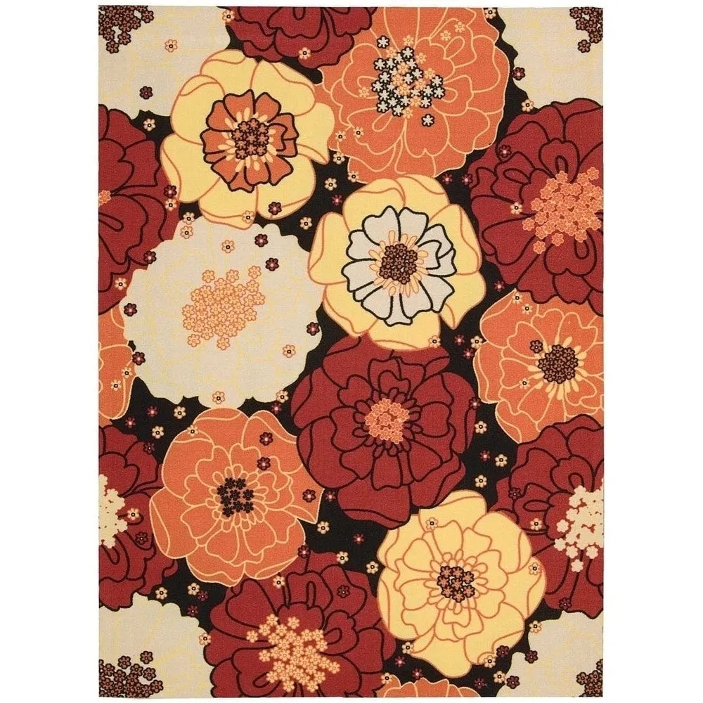 Nourison & Garden Floral Indoor / Outdoor Area Rug