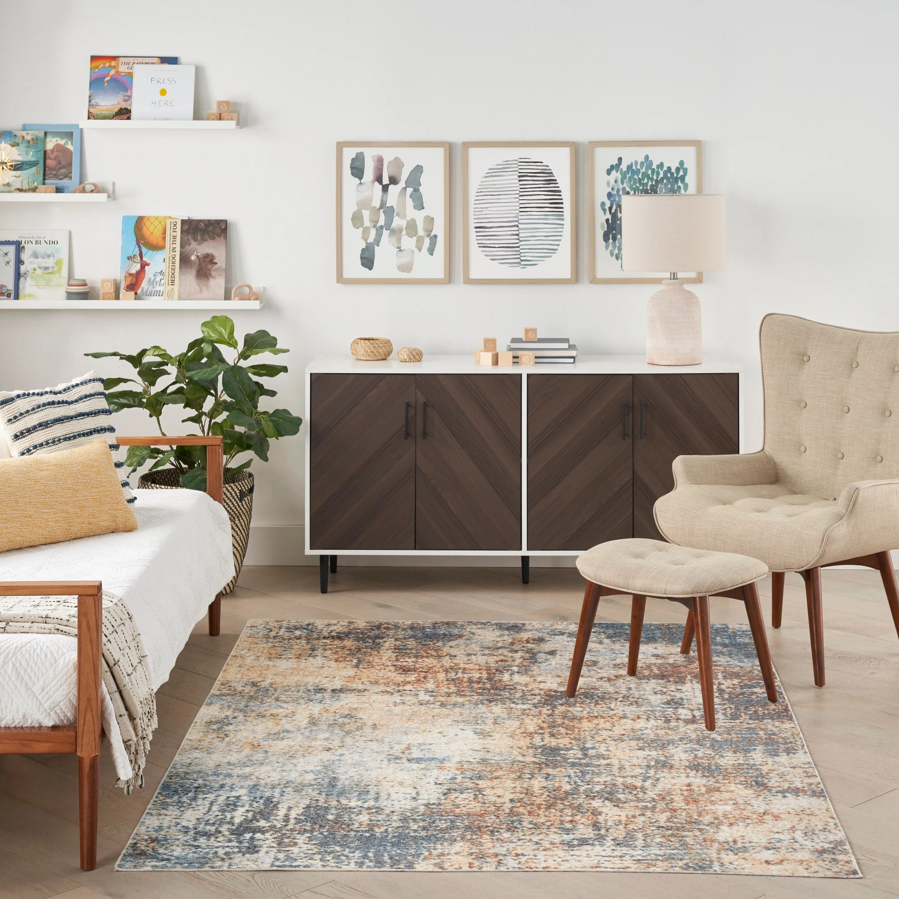 Nourison Astra Machine Washable Abstract Area Rug