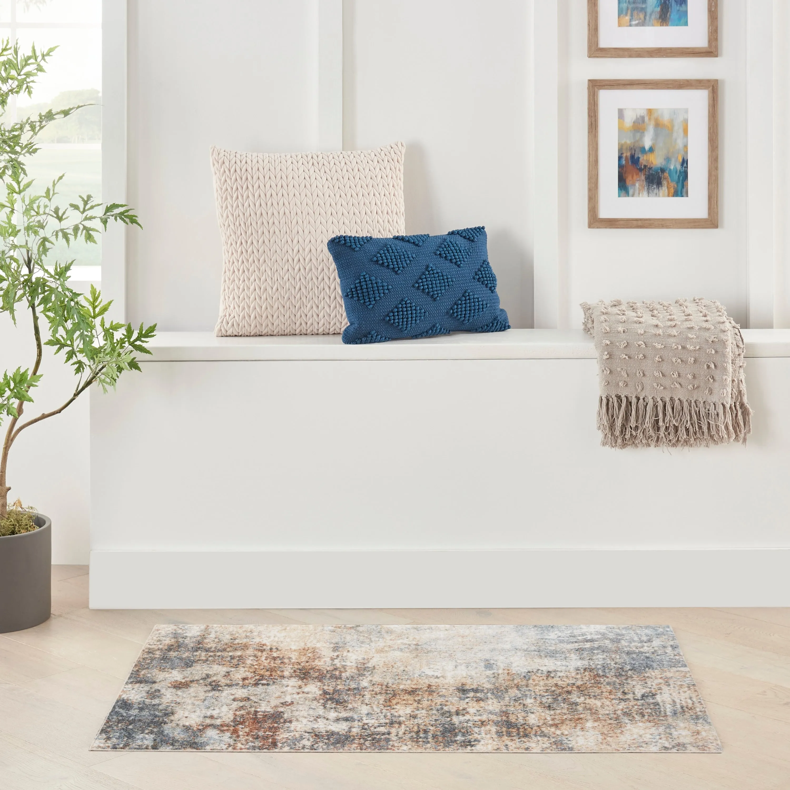Nourison Astra Machine Washable Abstract Area Rug