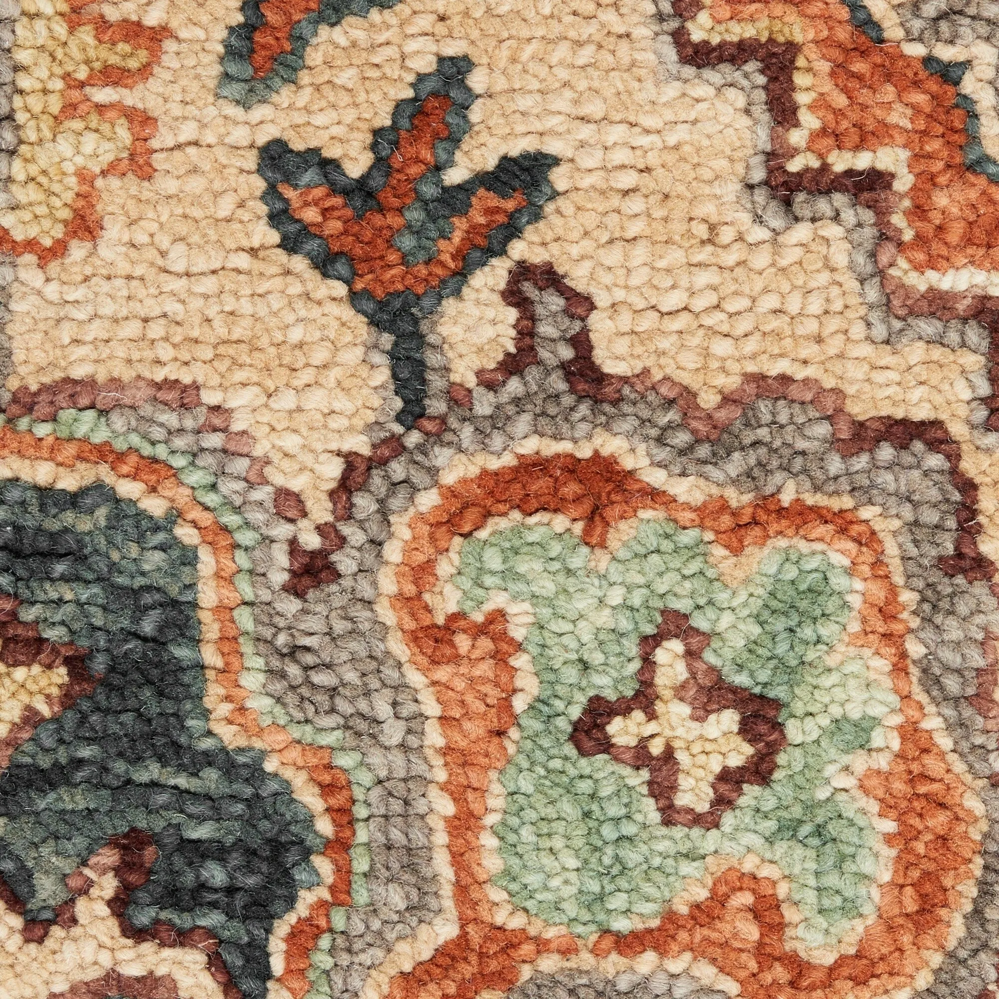 Nourison Bahari Hand-tufted Orange Persian Medallion Wool Area Rug