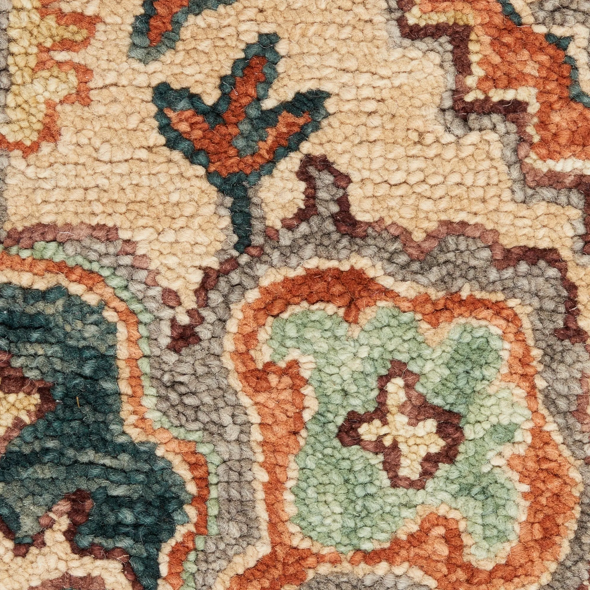 Nourison Bahari Hand-tufted Orange Persian Medallion Wool Area Rug