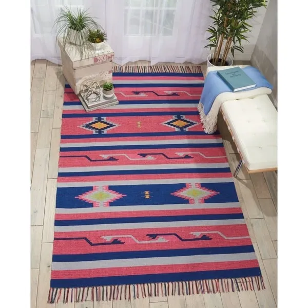 Nourison Baja Striped Southwestern Fringe Area Rug