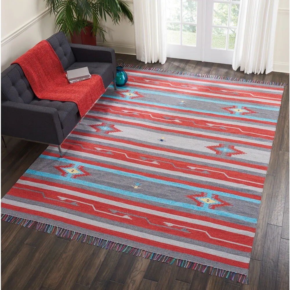 Nourison Baja Striped Southwestern Fringe Area Rug