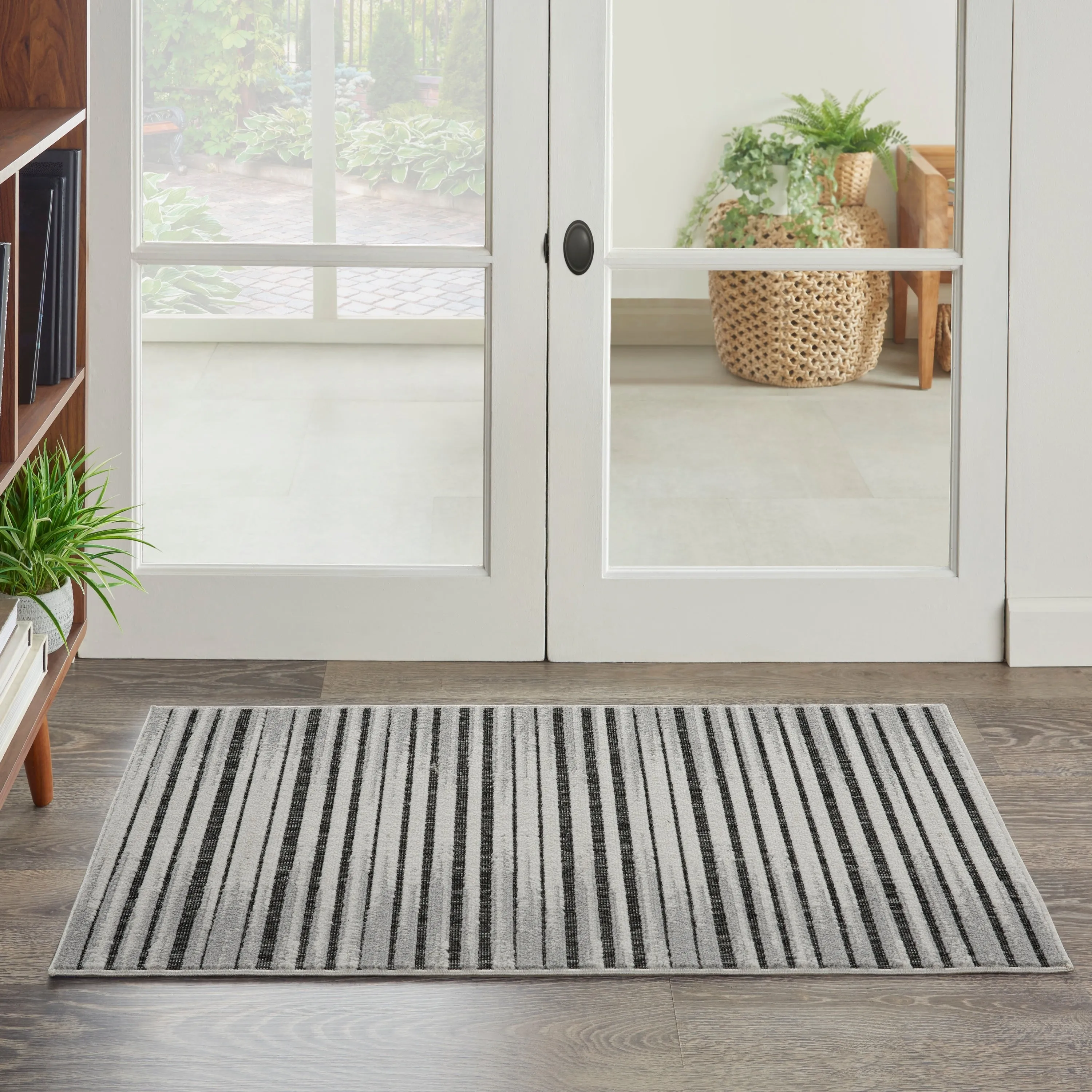 Nourison Calobra Traditional Geometric Stripe Indoor Outdoor Striped Area Rug