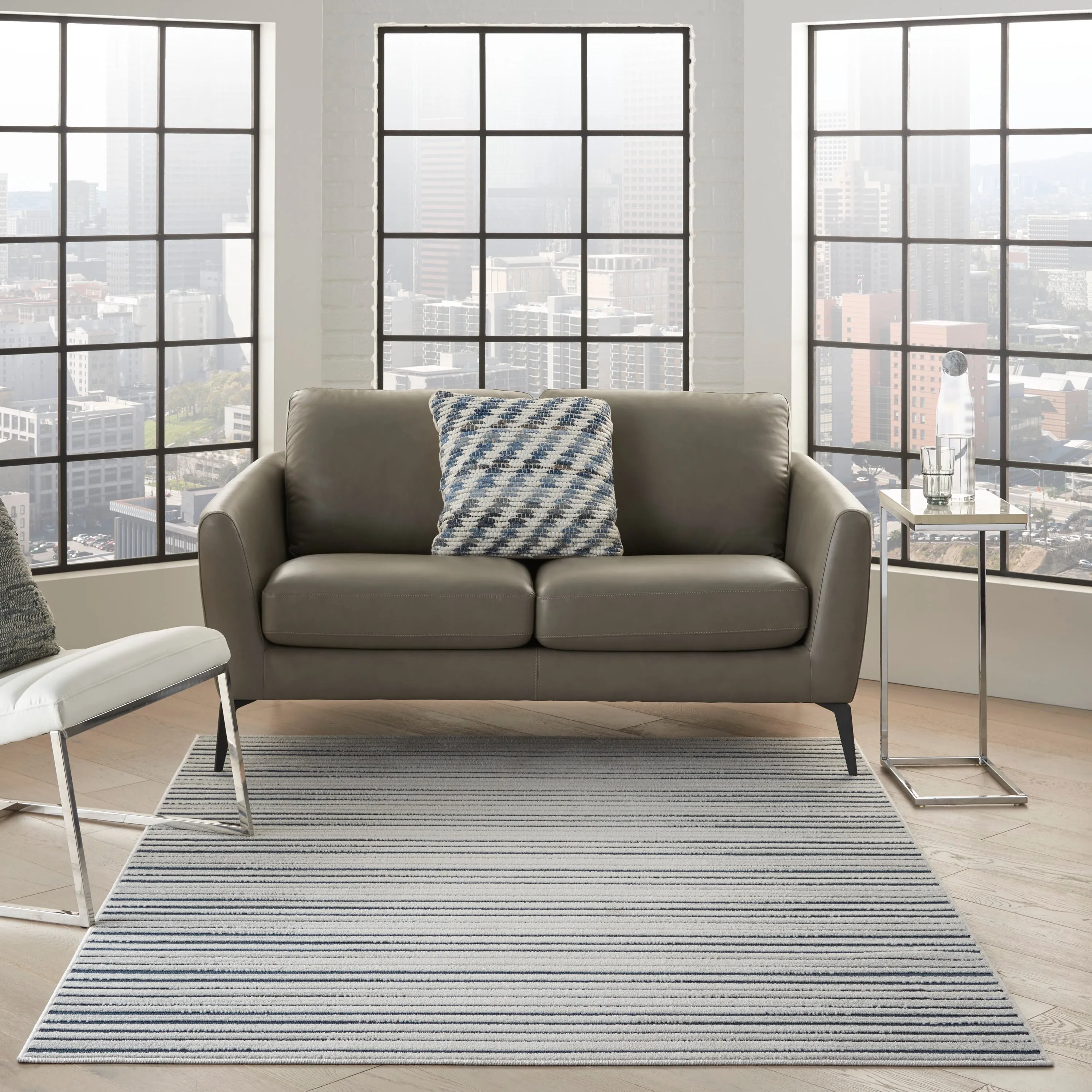 Nourison Calobra Traditional Geometric Stripe Indoor Outdoor Striped Area Rug