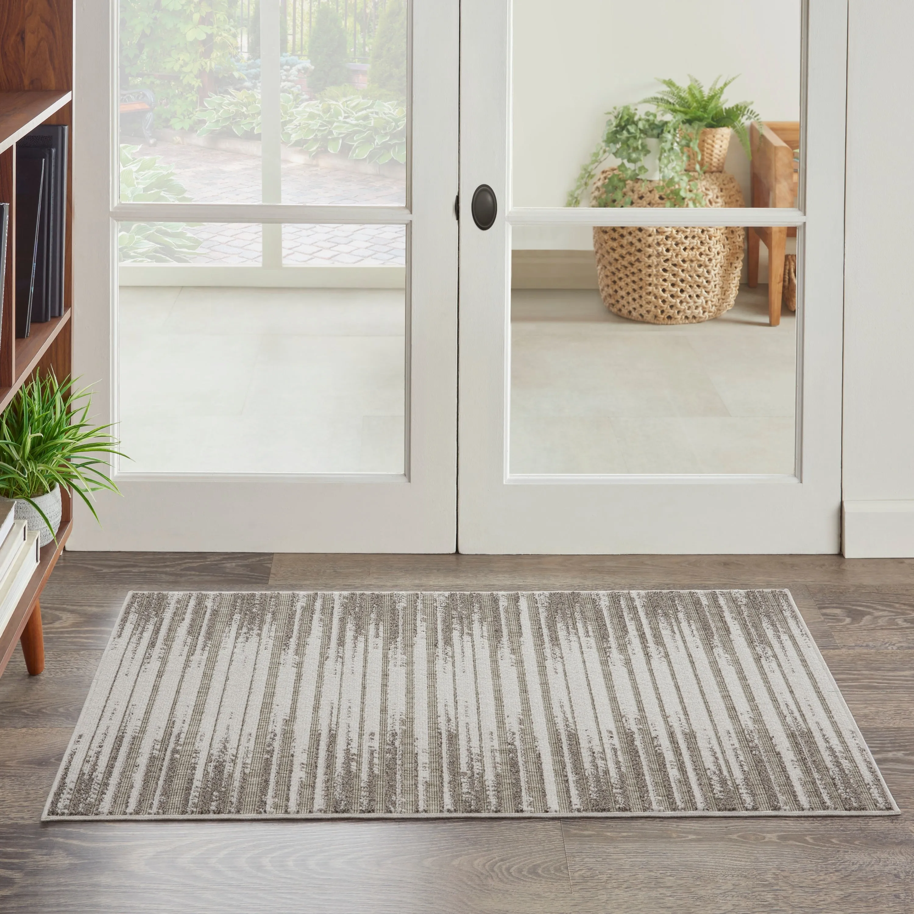 Nourison Calobra Traditional Geometric Stripe Indoor Outdoor Striped Area Rug