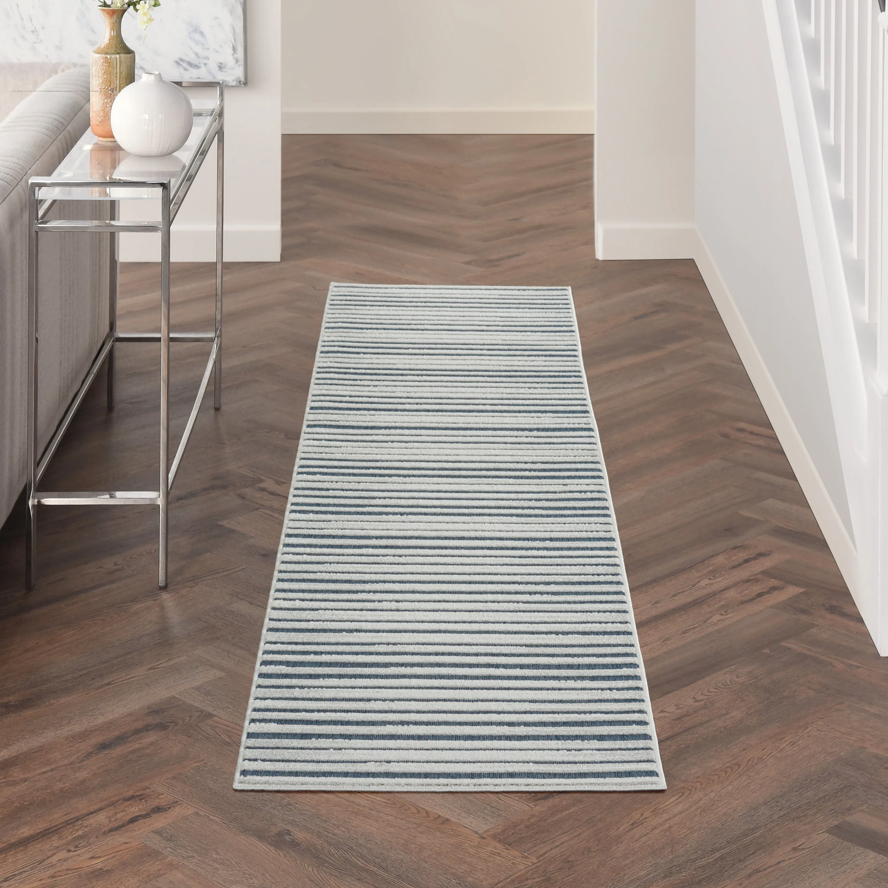 Nourison Calobra Traditional Geometric Stripe Indoor Outdoor Striped Area Rug