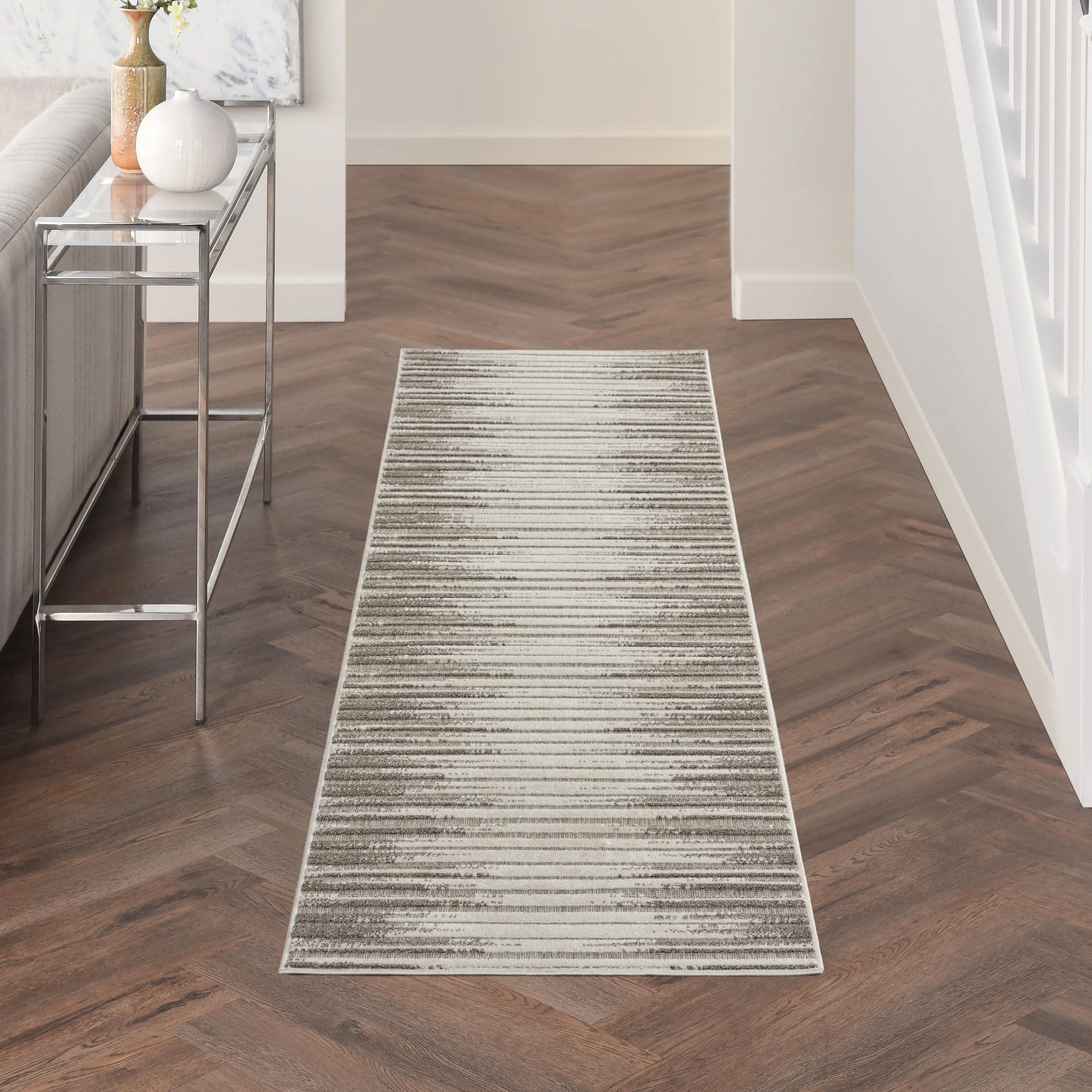 Nourison Calobra Traditional Geometric Stripe Indoor Outdoor Striped Area Rug