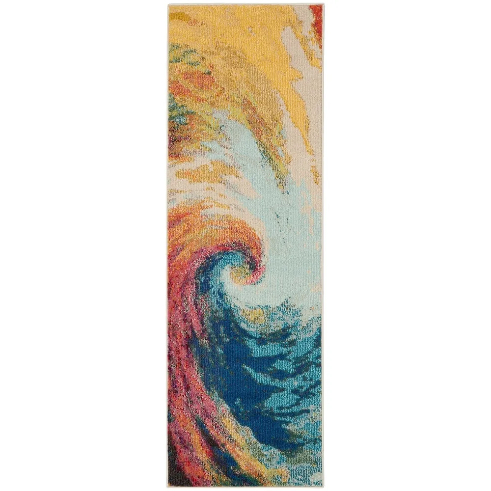 Nourison Celestial Abstract Modern Multicolored Colorful Wave Area Rug