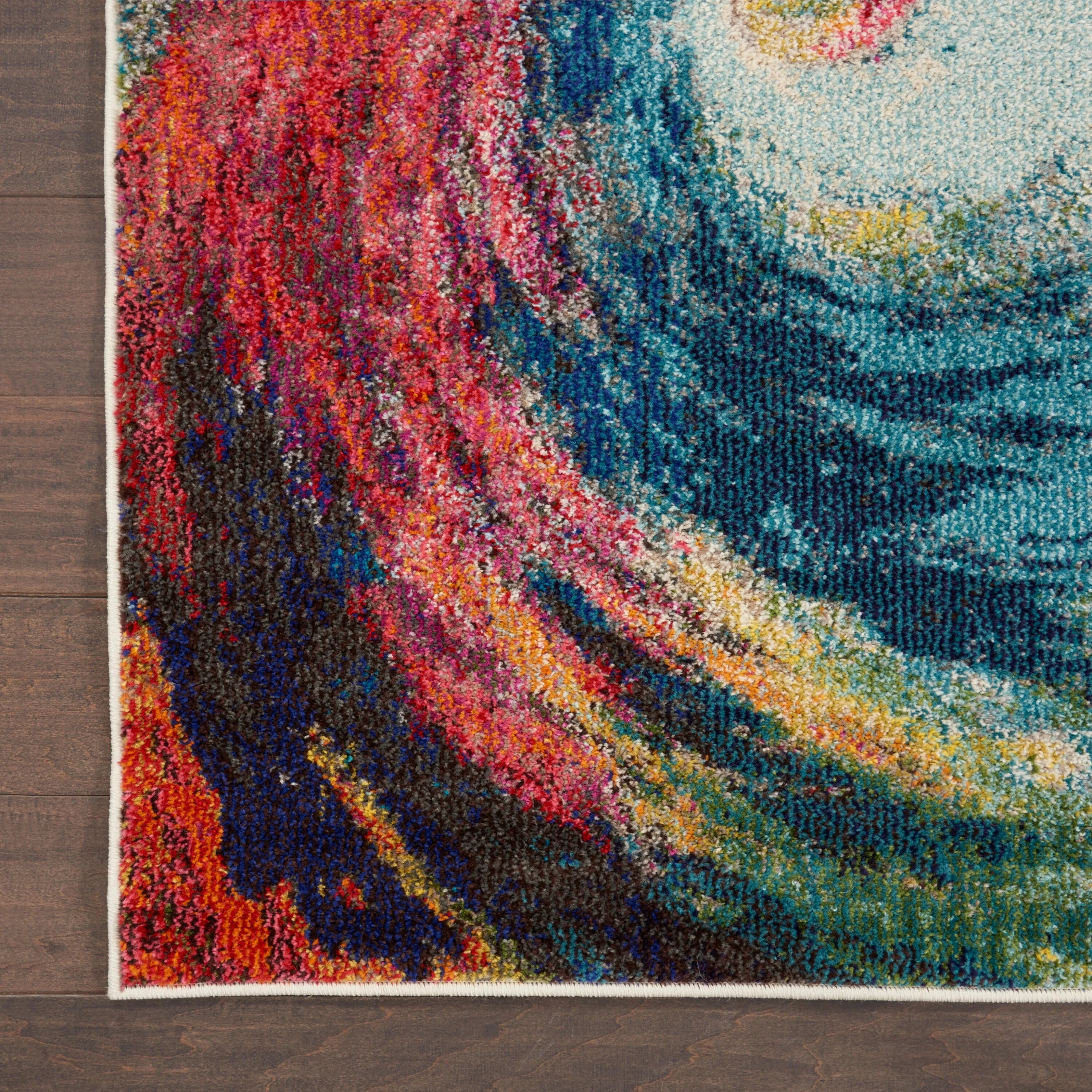 Nourison Celestial Abstract Modern Multicolored Colorful Wave Area Rug