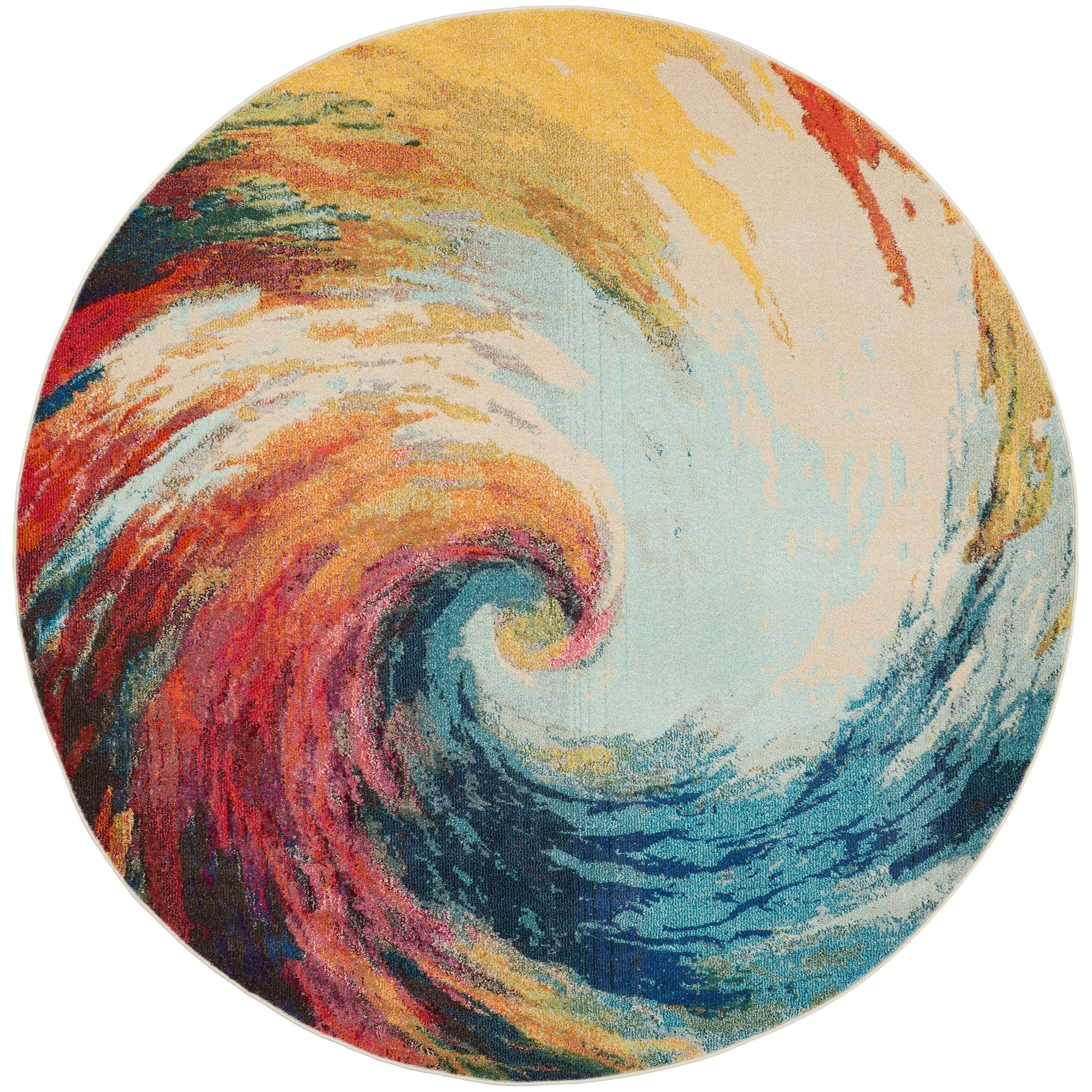 Nourison Celestial Abstract Modern Multicolored Colorful Wave Area Rug