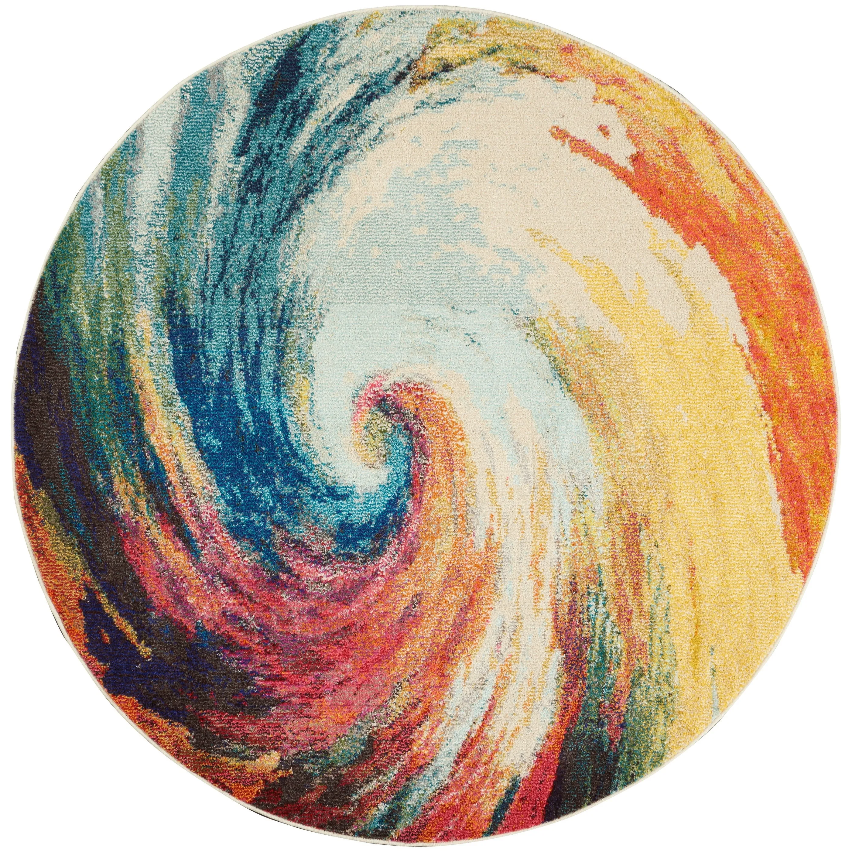 Nourison Celestial Abstract Modern Multicolored Colorful Wave Area Rug