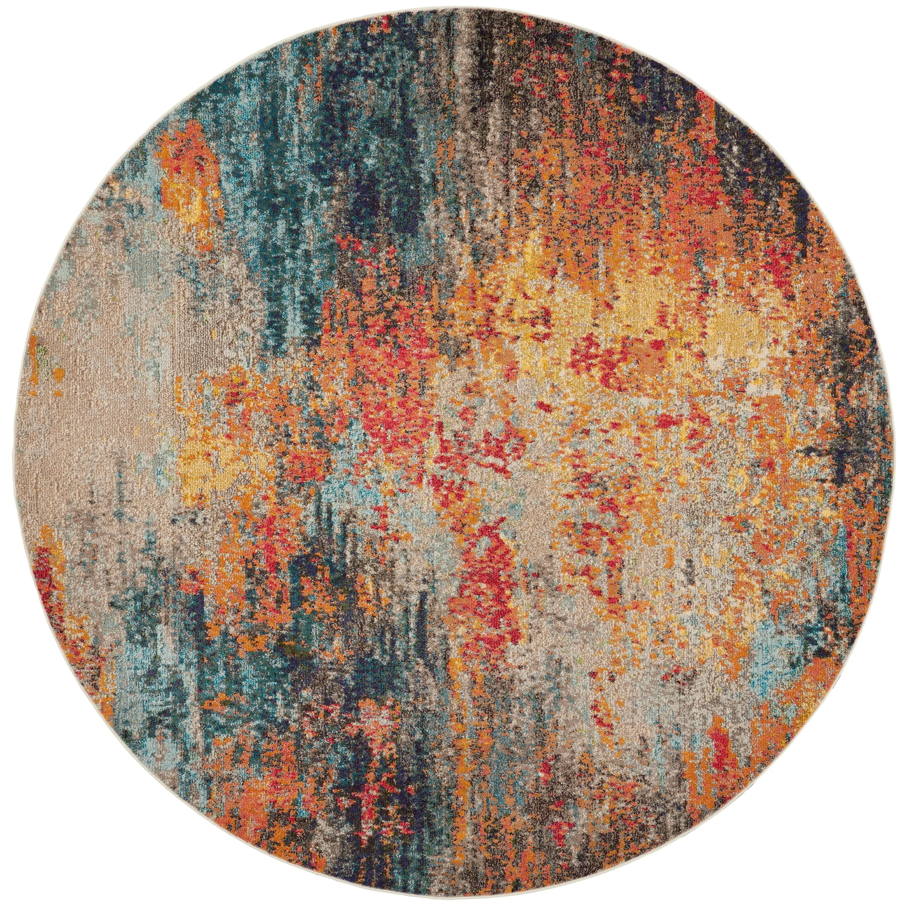 Nourison Celestial Multicolor Abstract Modern Boho Area Rug