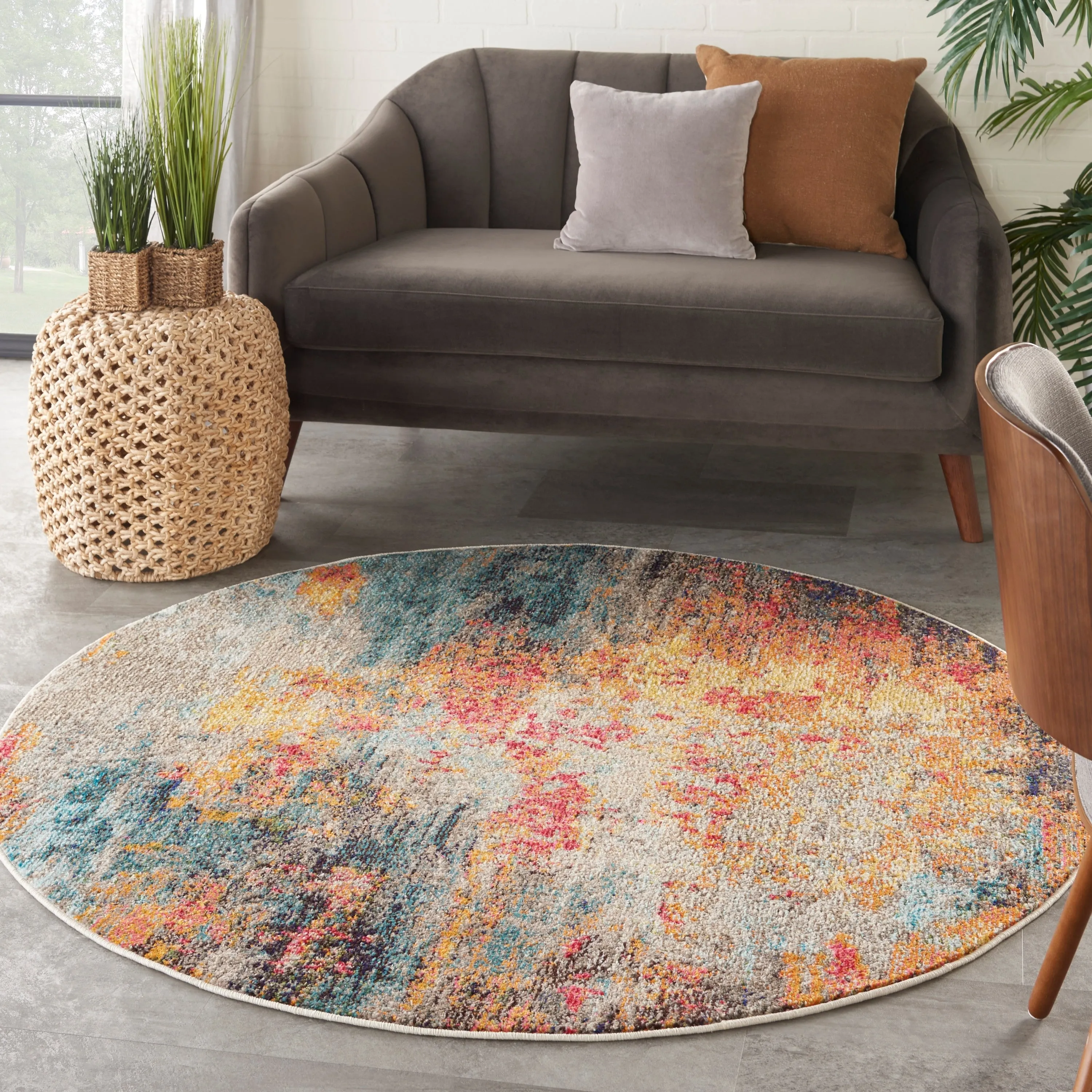 Nourison Celestial Multicolor Abstract Modern Boho Area Rug