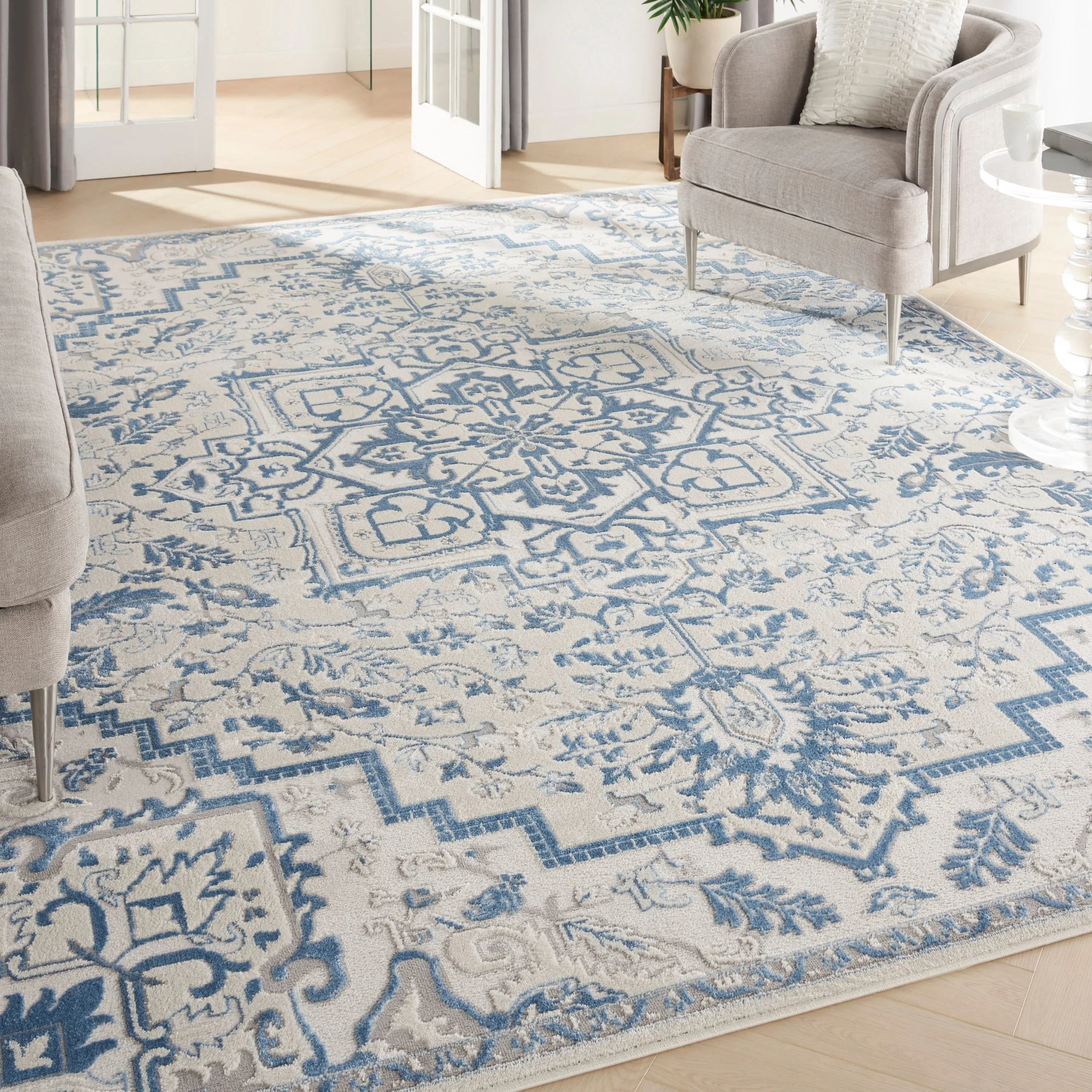 Nourison Elation Floral Medallion French Country Area Rug