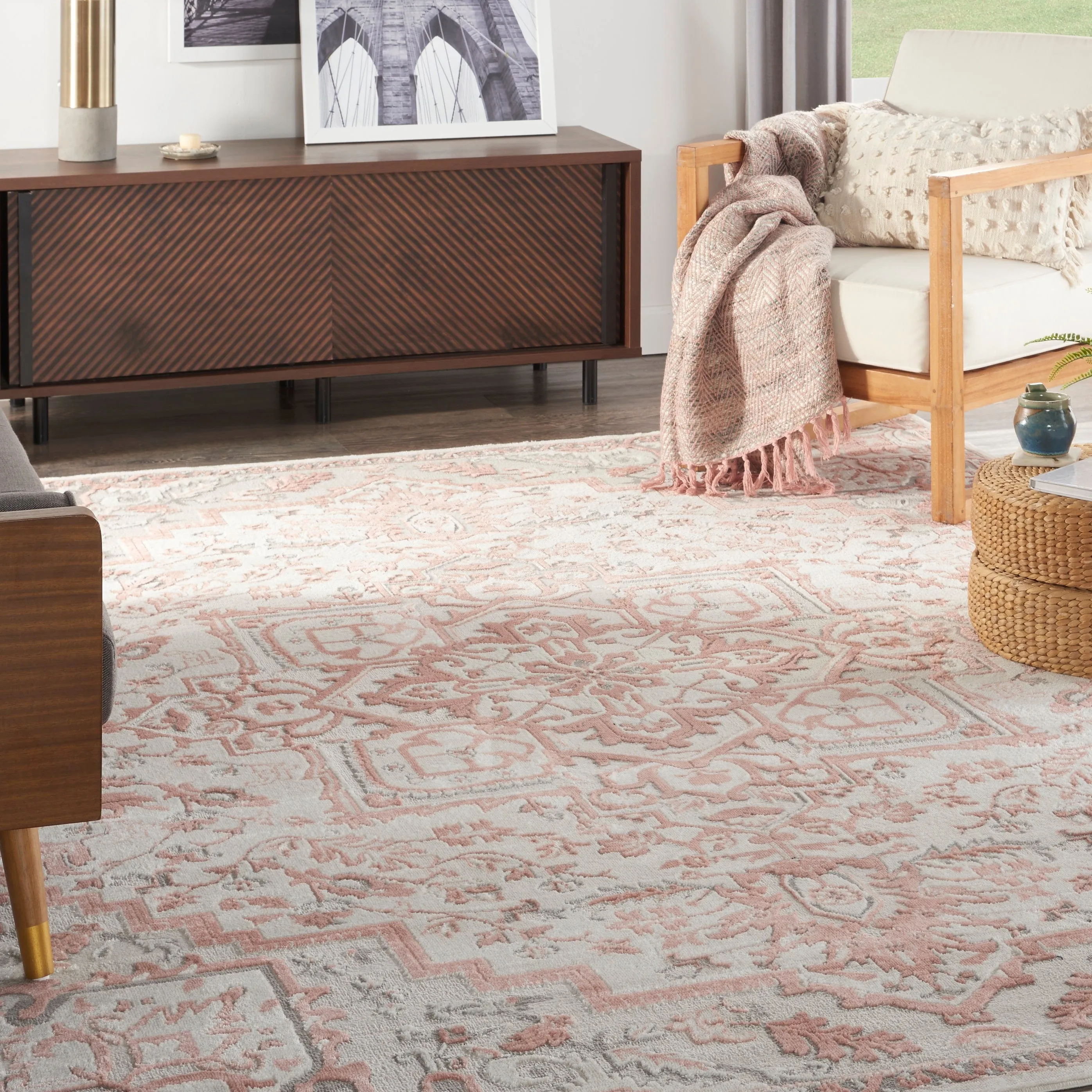 Nourison Elation Floral Medallion French Country Area Rug