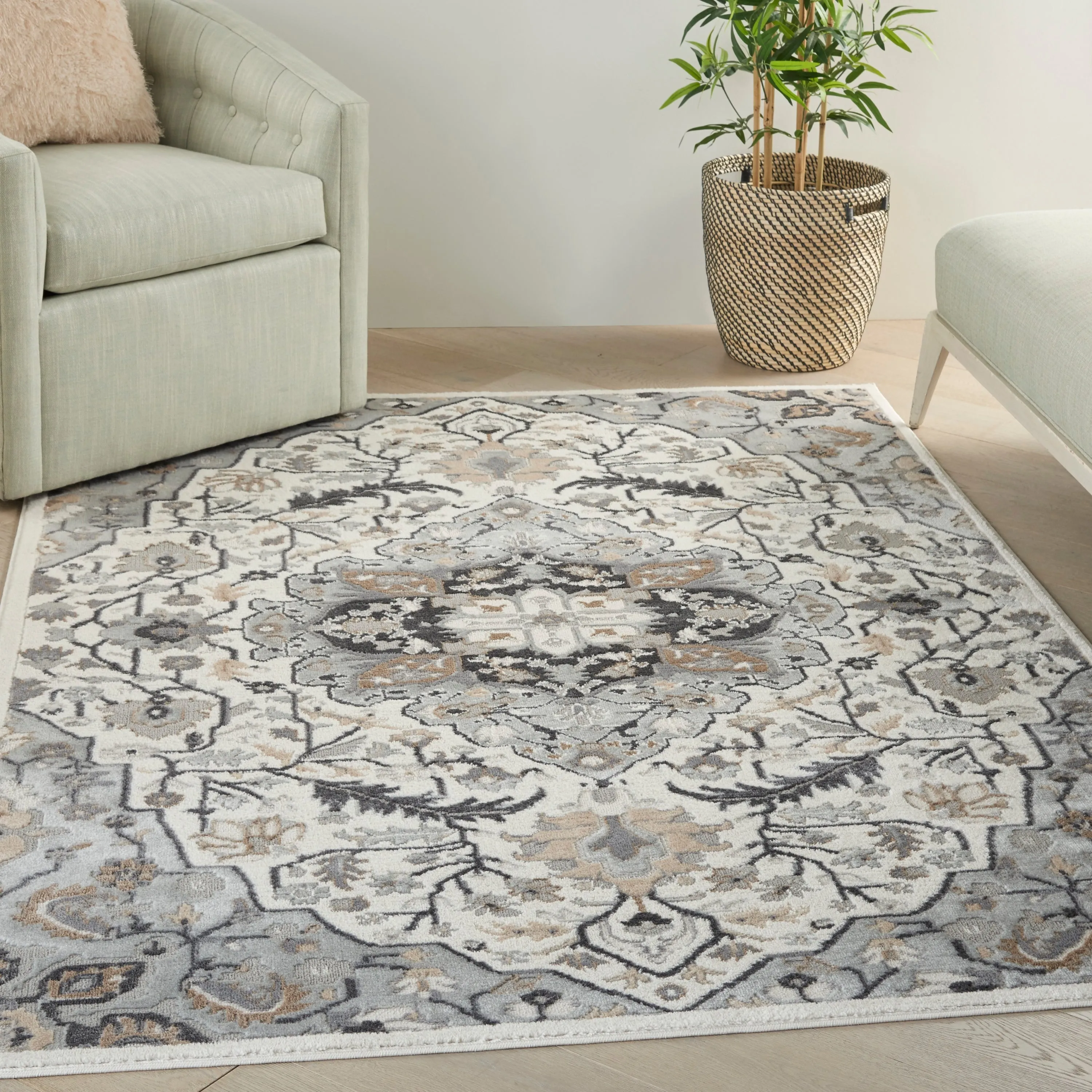 Nourison Elation Persian Floral Medallion Area Rug
