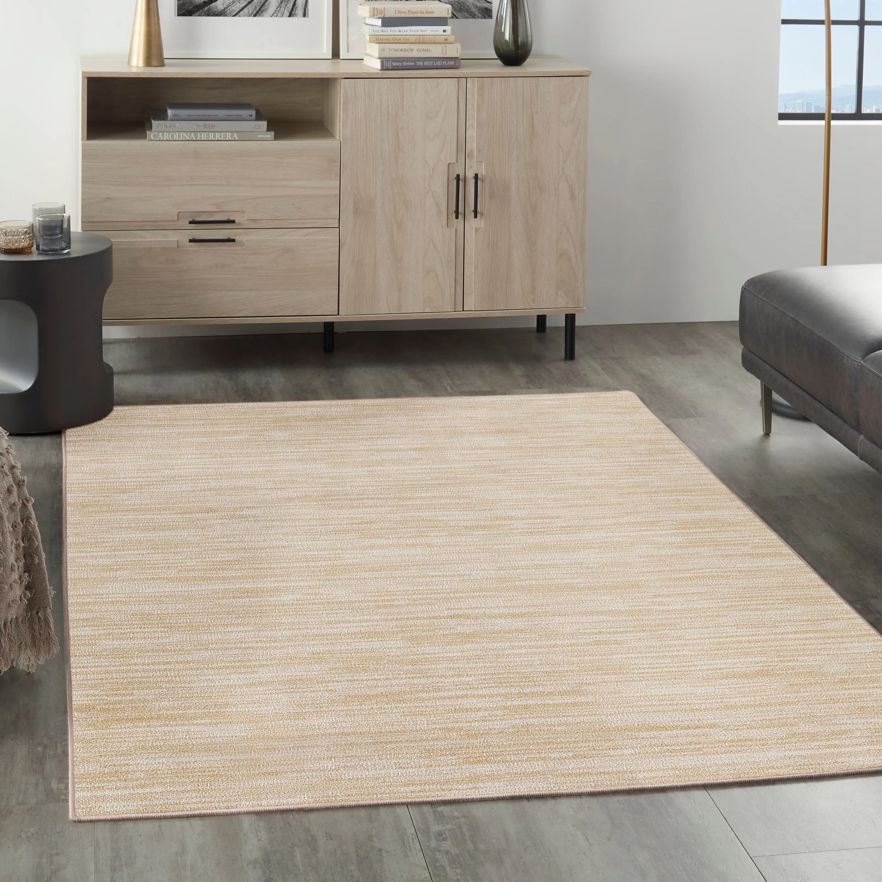 Nourison Essentials Solid Contemporary Indoor/Outdoor Area Rug