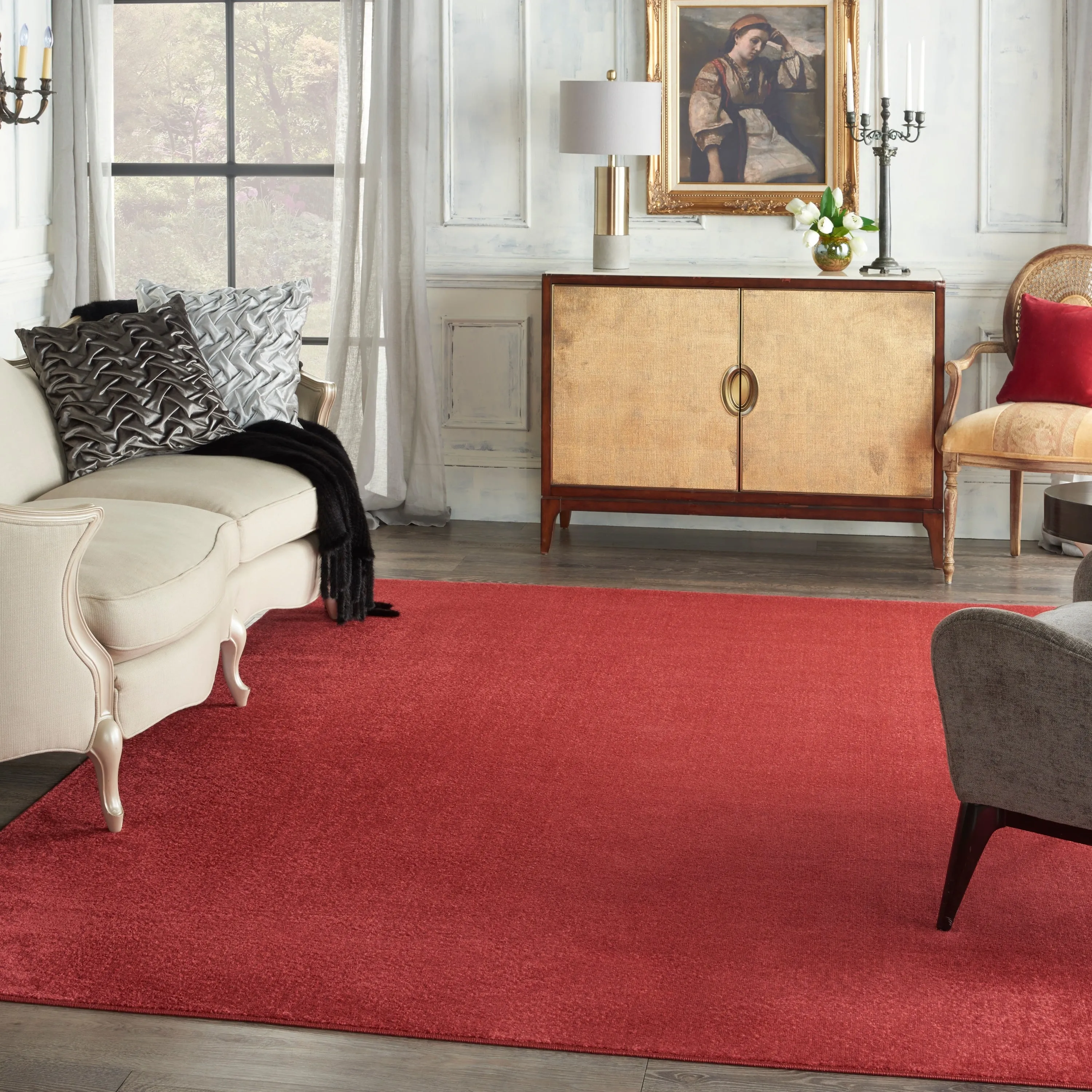 Nourison Essentials Solid Contemporary Indoor/Outdoor Area Rug
