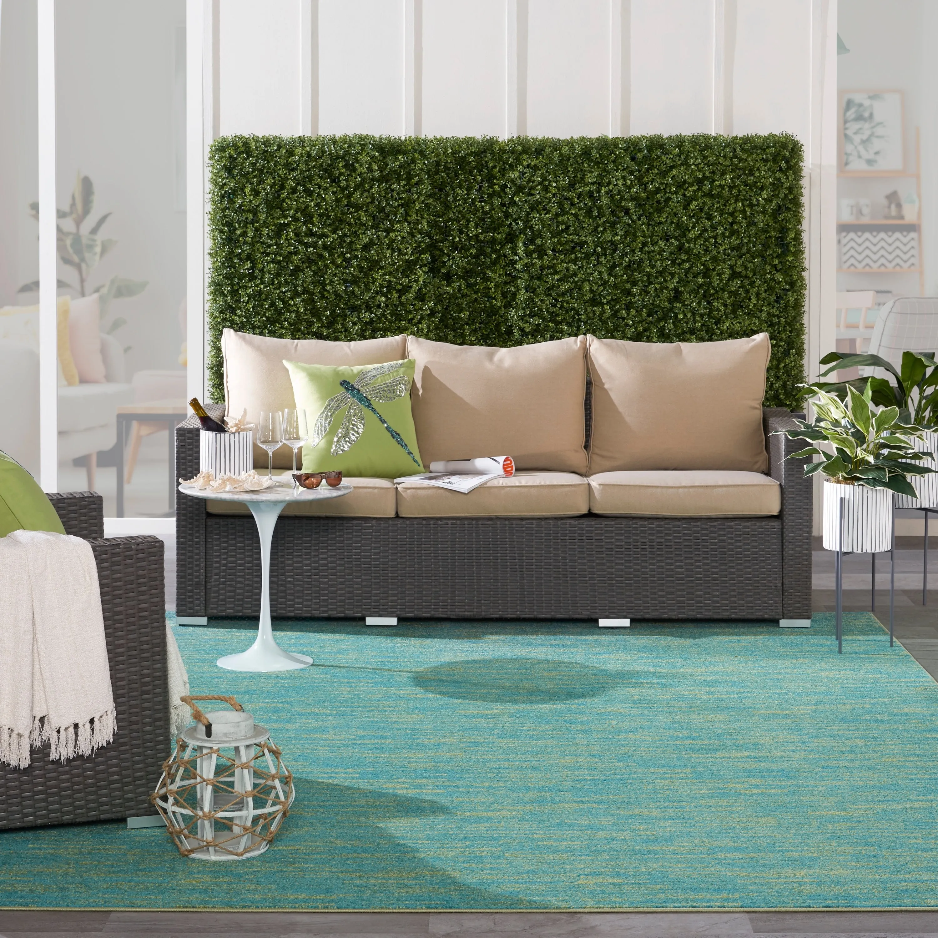 Nourison Essentials Solid Contemporary Indoor/Outdoor Area Rug