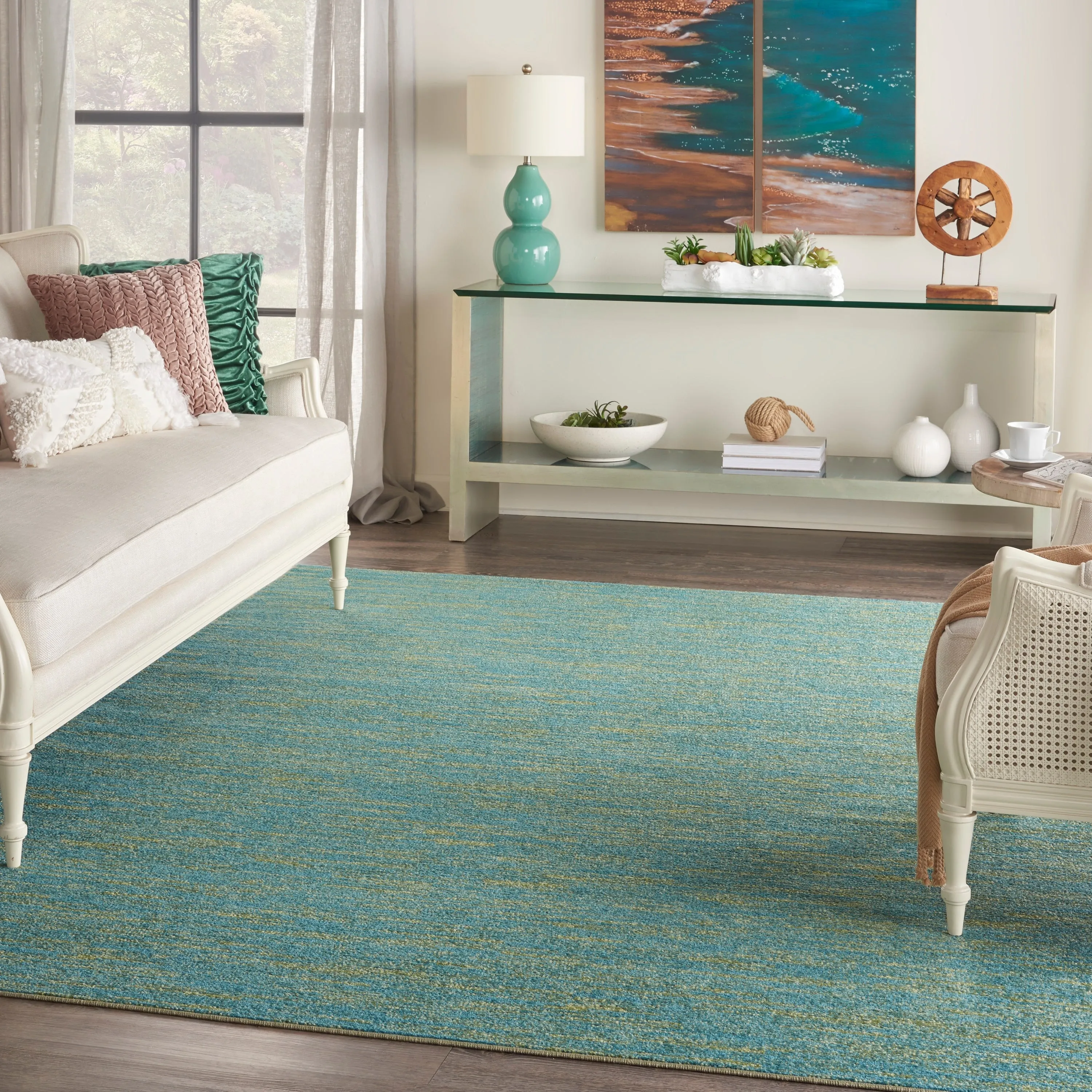 Nourison Essentials Solid Contemporary Indoor/Outdoor Area Rug