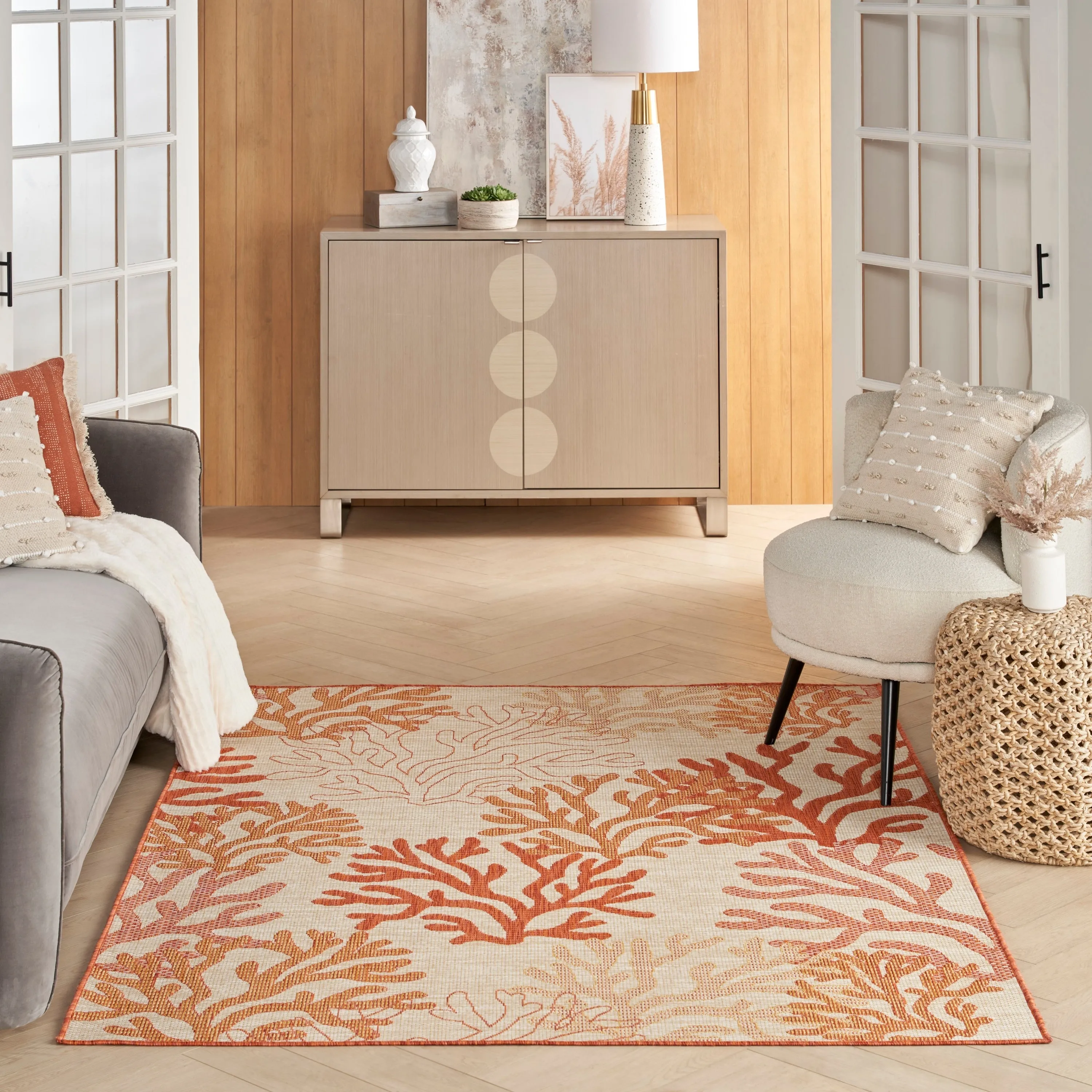Nourison Garden Oasis Indoor/Outdoor Nature Area Rug.