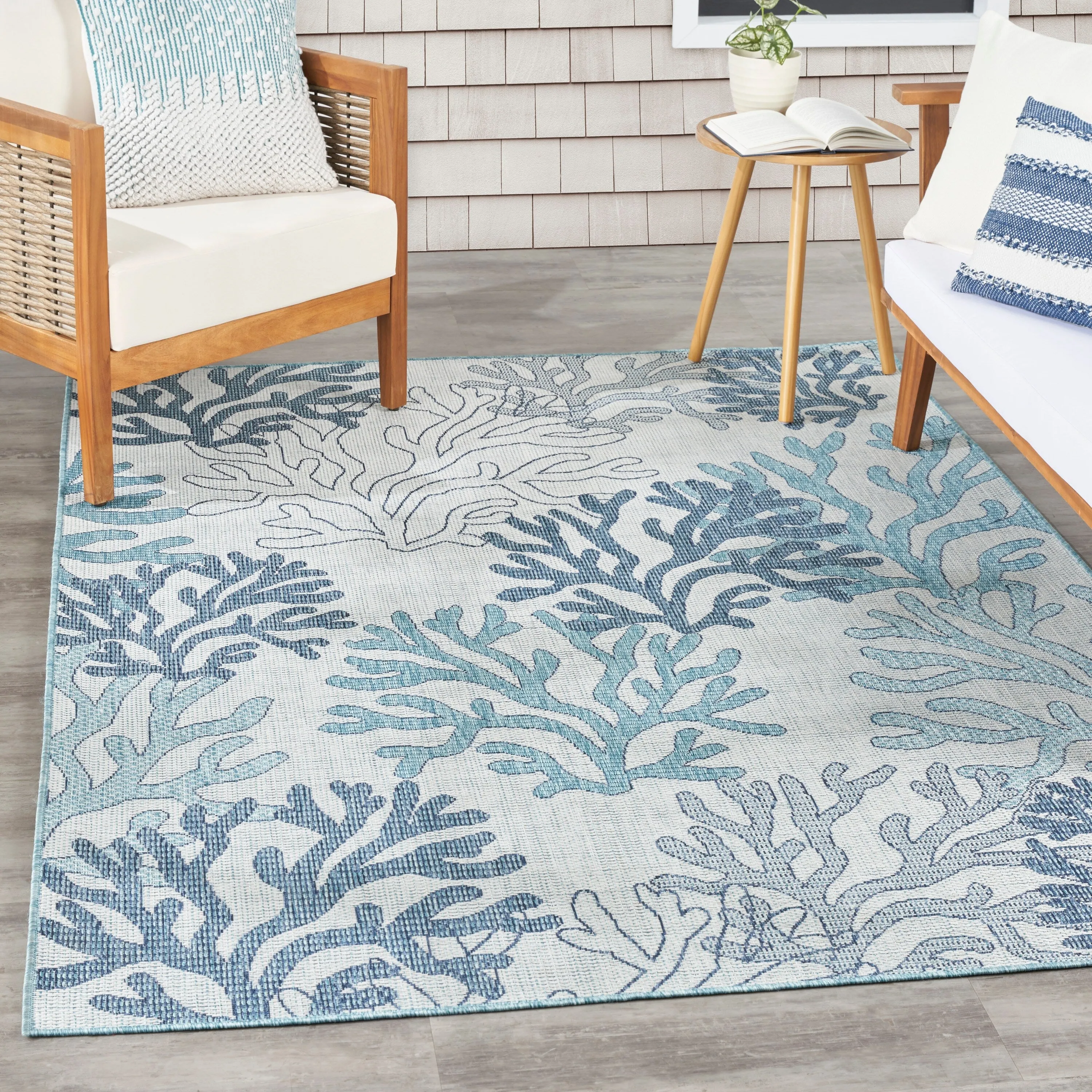Nourison Garden Oasis Indoor/Outdoor Nature Area Rug.