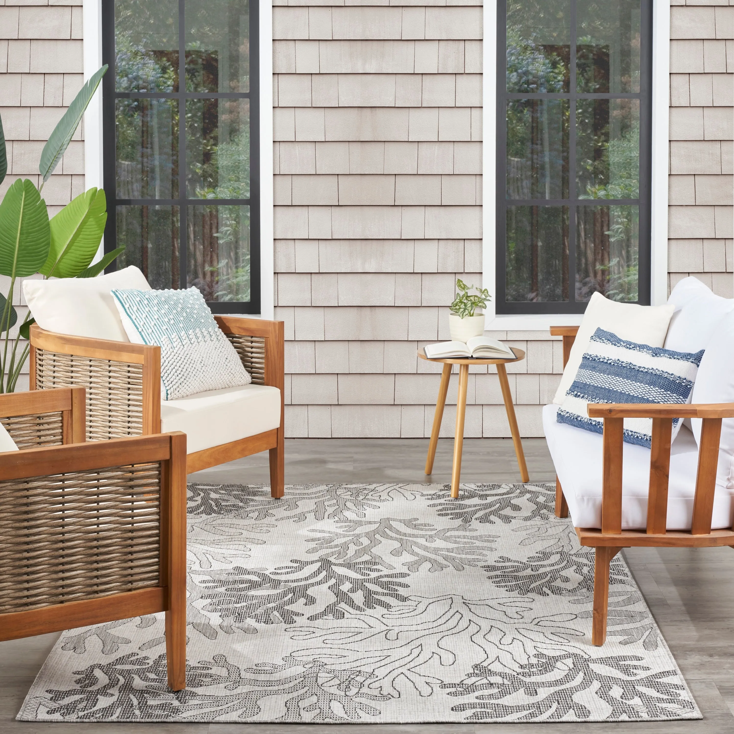 Nourison Garden Oasis Indoor/Outdoor Nature Area Rug.