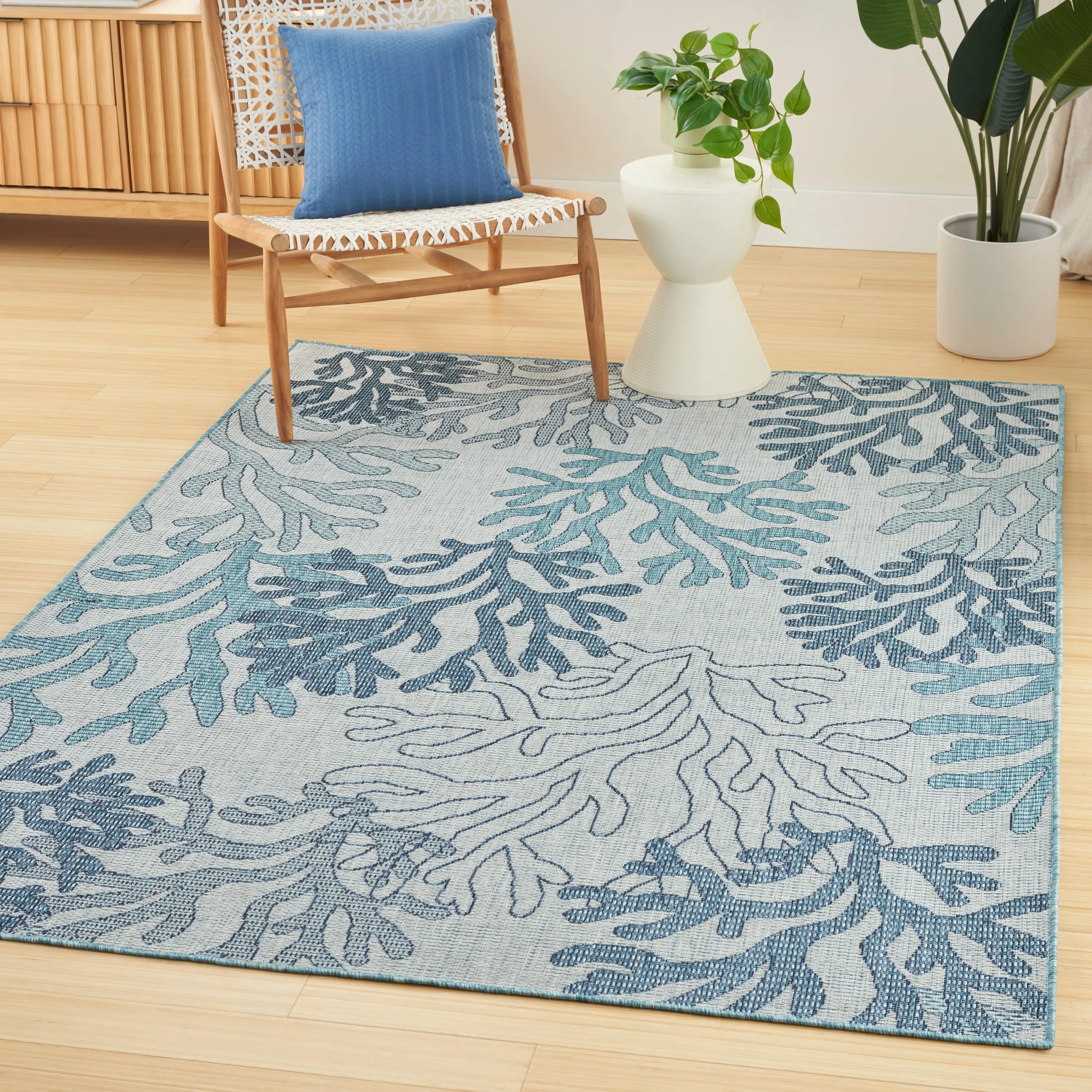 Nourison Garden Oasis Indoor/Outdoor Nature Area Rug.